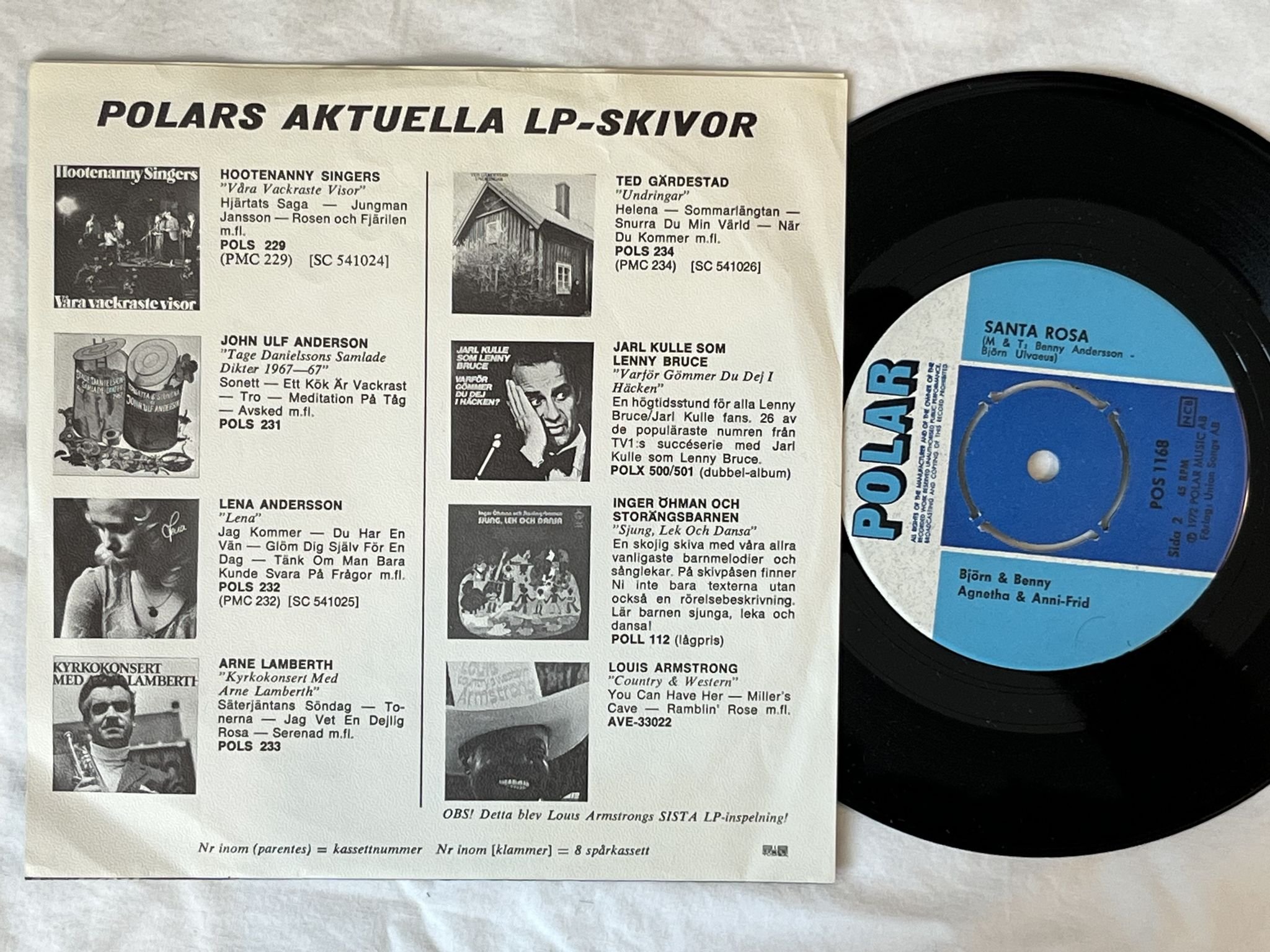 Omslagsbild för skivan BJÖRN & BENNY, AGNETHA & ANNI-FRID he is your brother "7"-72 SWE POS1168 POLAR