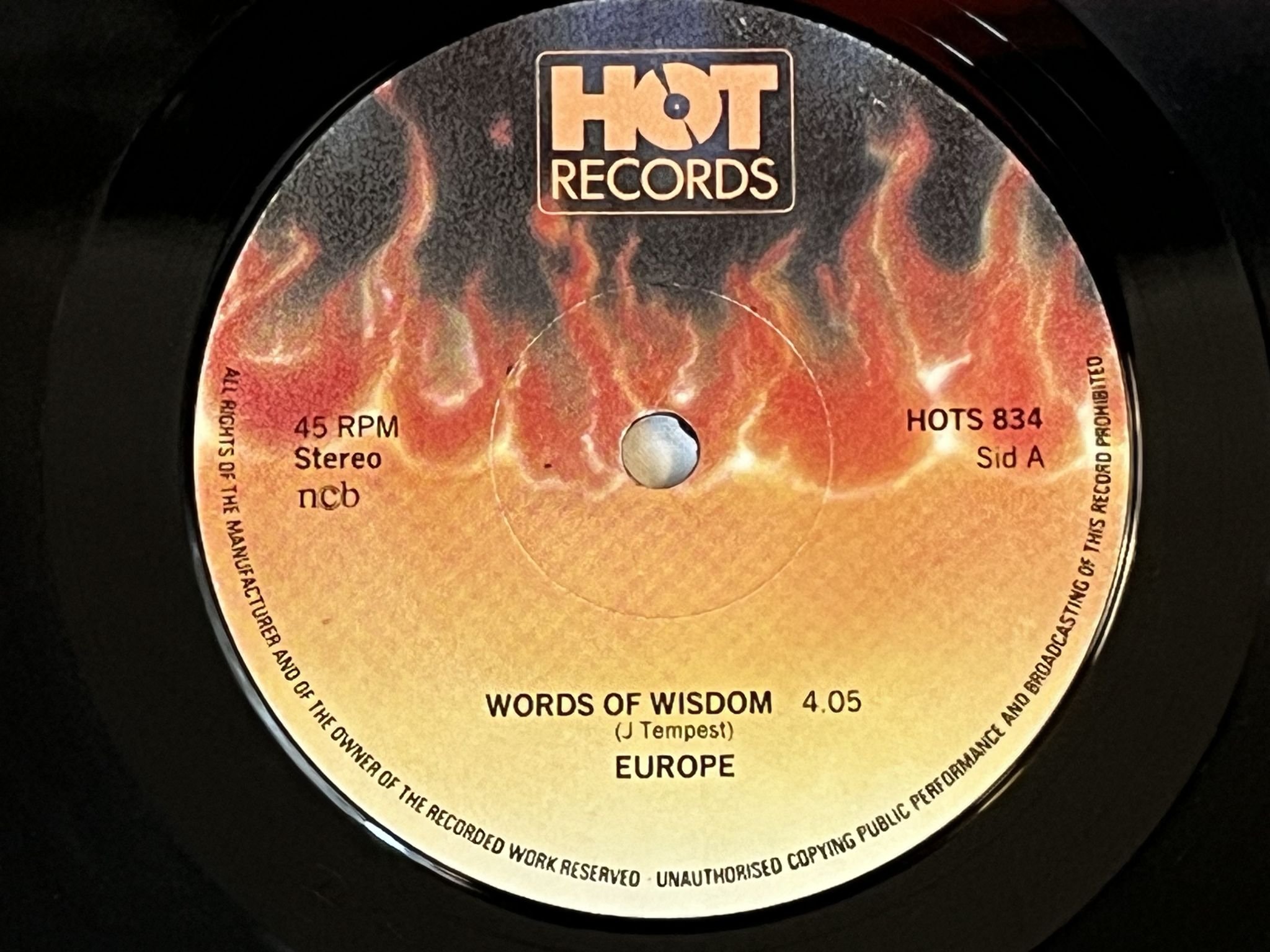 Omslagsbild för skivan EUROPE seven doors hotel "7"Single-83 SWE HOTS 834 HOT RECORDS ***VERY RARE***