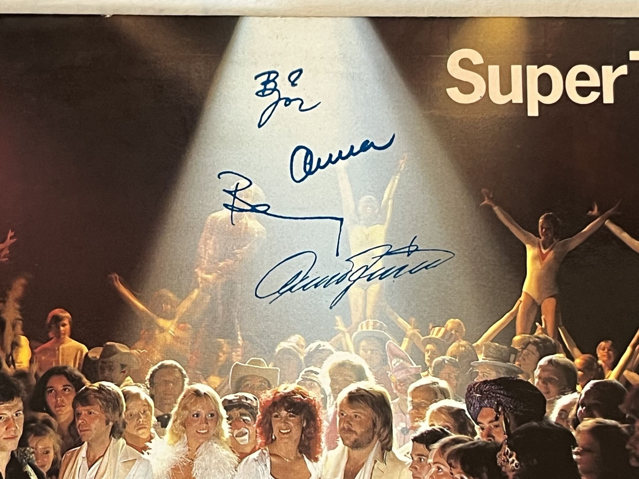 Omslagsbild för skivan ABBA super trouper LP -80 2344 162 POLYDOR ** signed!? **