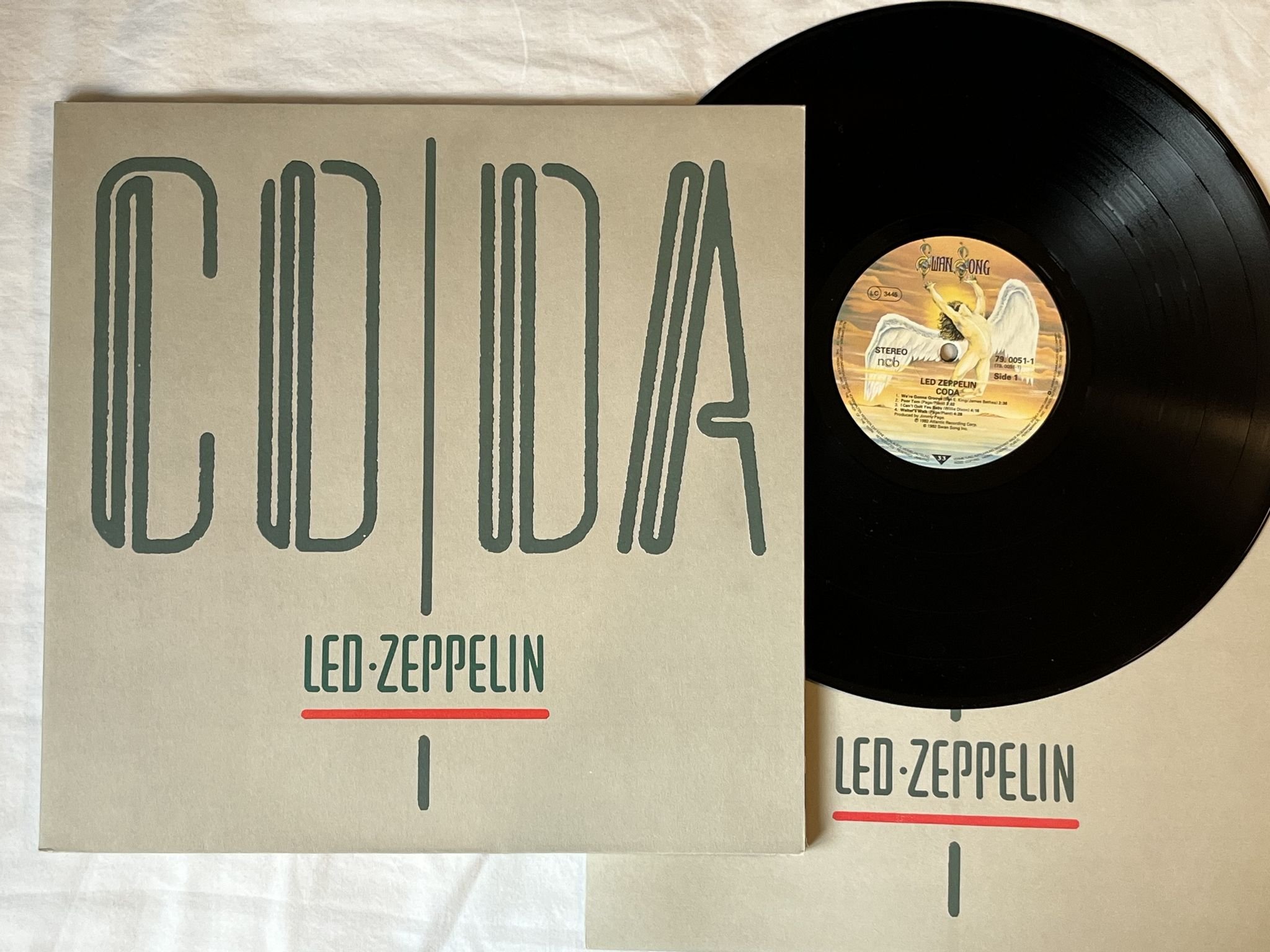 Omslagsbild för skivan LED ZEPPLIN coda LP-82 79. 0051-1 SWANG SONG