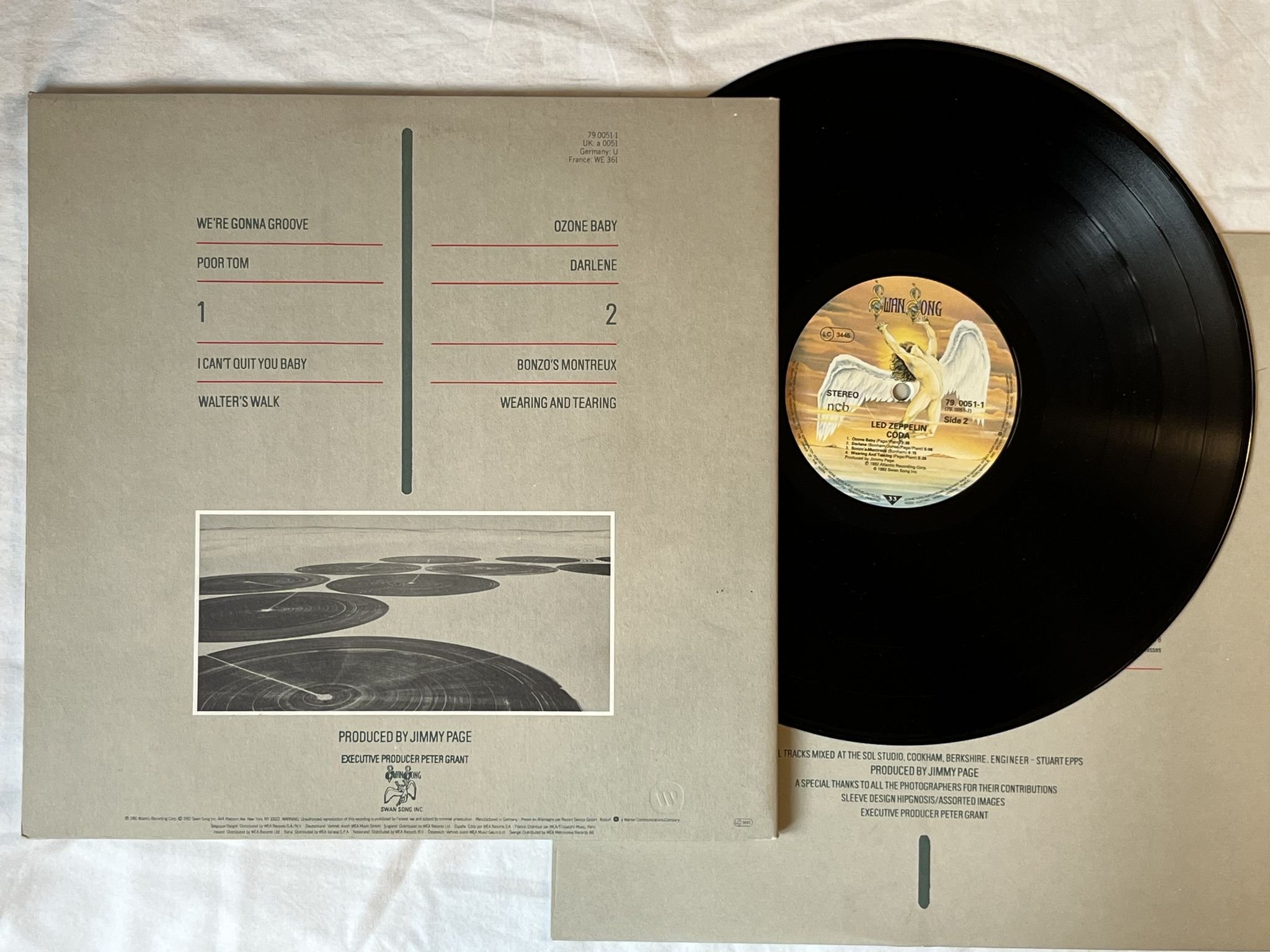 Omslagsbild för skivan LED ZEPPLIN coda LP-82 79. 0051-1 SWANG SONG