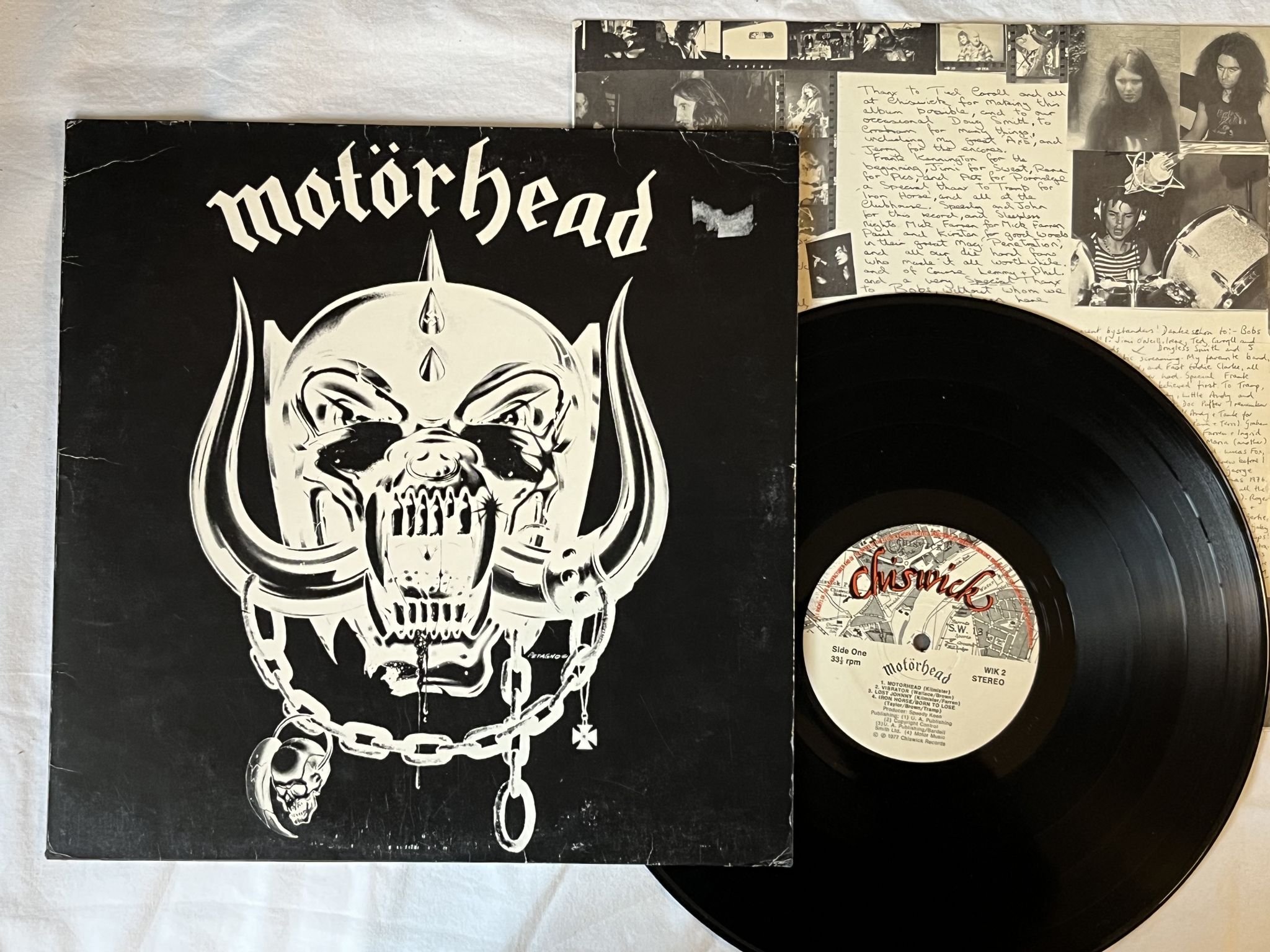 Omslagsbild för skivan MOTÖRHEAD LP-77 WIK 2 CHISWICK RECORDS