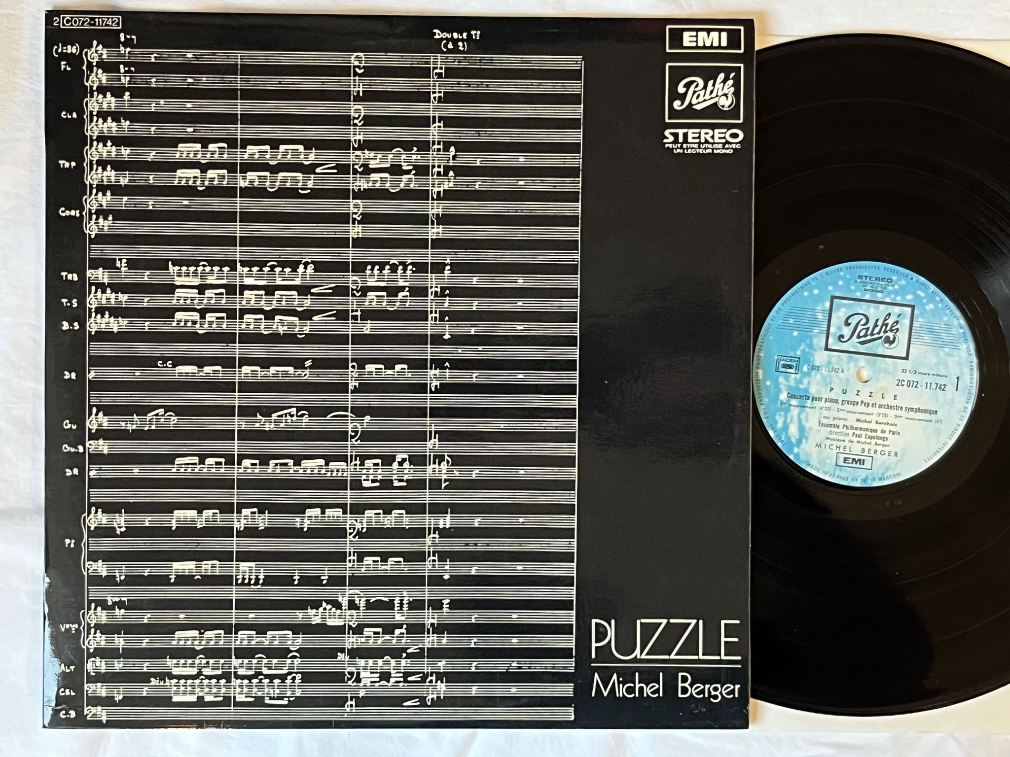 Omslagsbild för skivan MICHEL BERGER puzzle LP-71 FRA 2C 072-11.742 PATHE