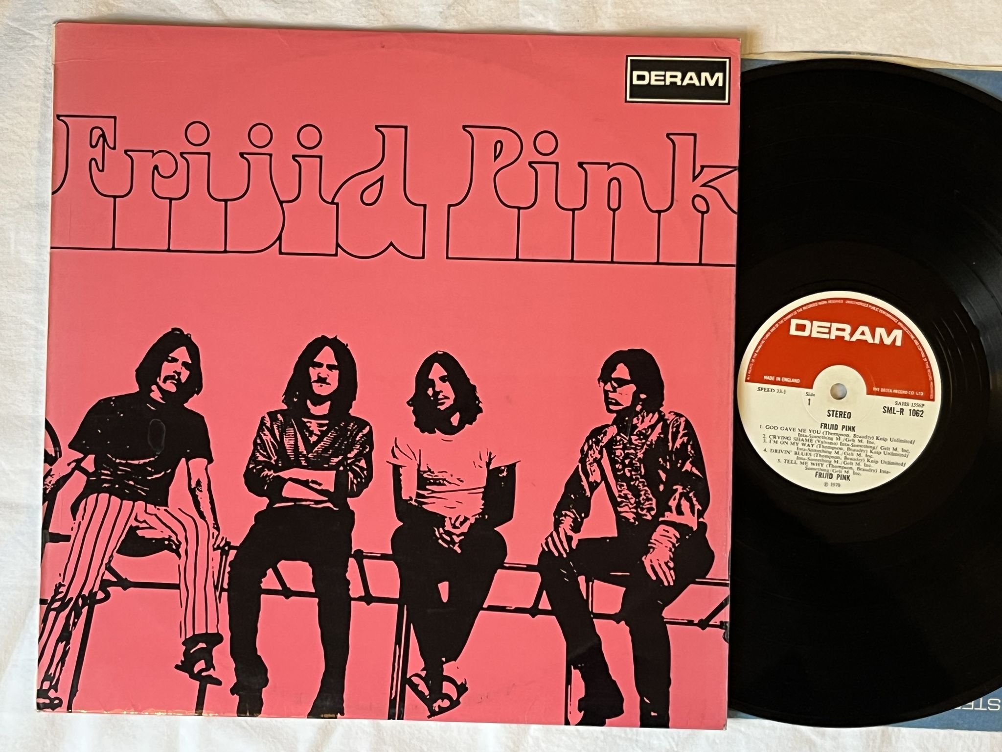 Omslagsbild för skivan FRIJID PINK -frijid pink LP-70 UK SML-R 1062 DERAM