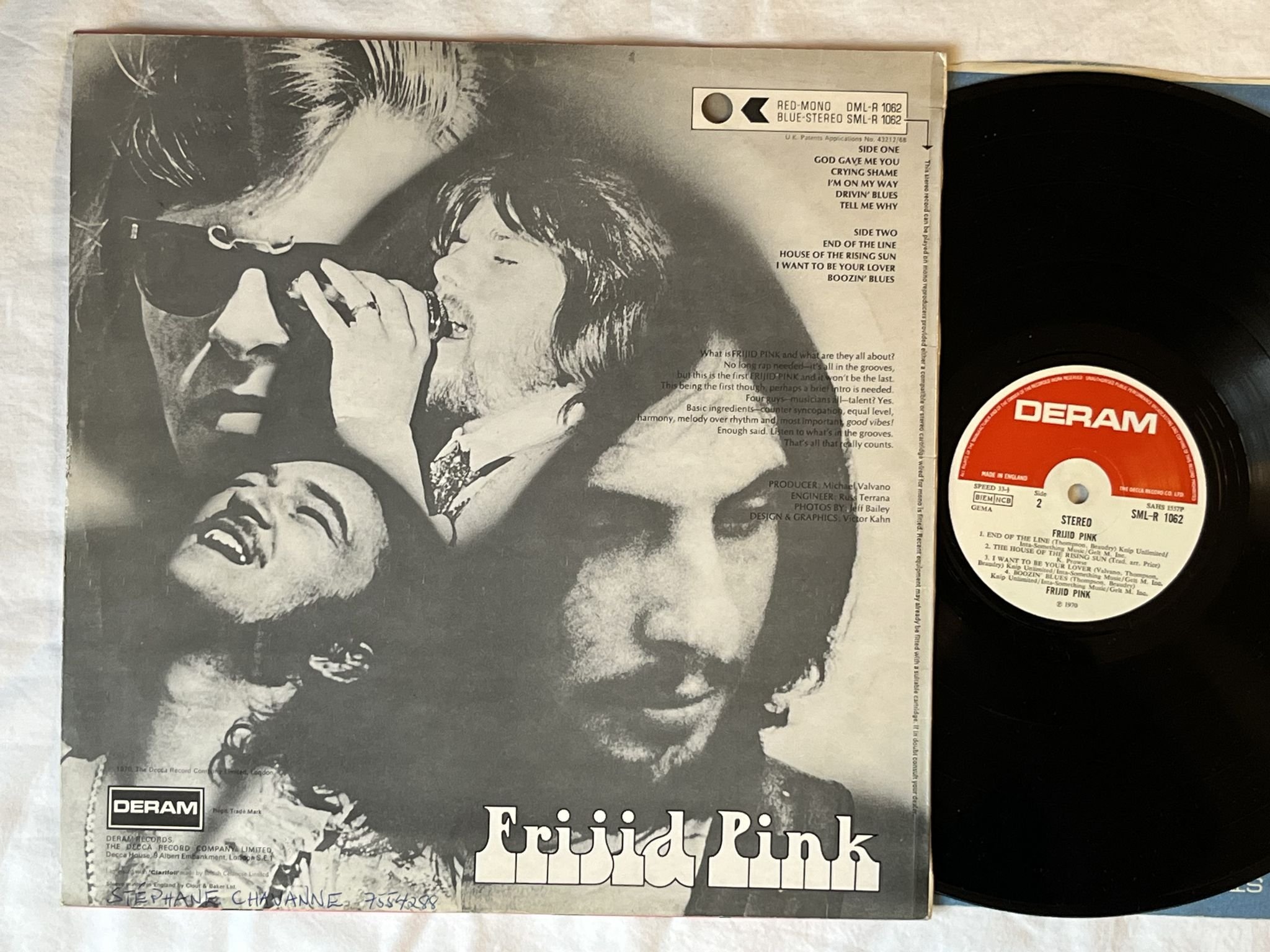 Omslagsbild för skivan FRIJID PINK -frijid pink LP-70 UK SML-R 1062 DERAM