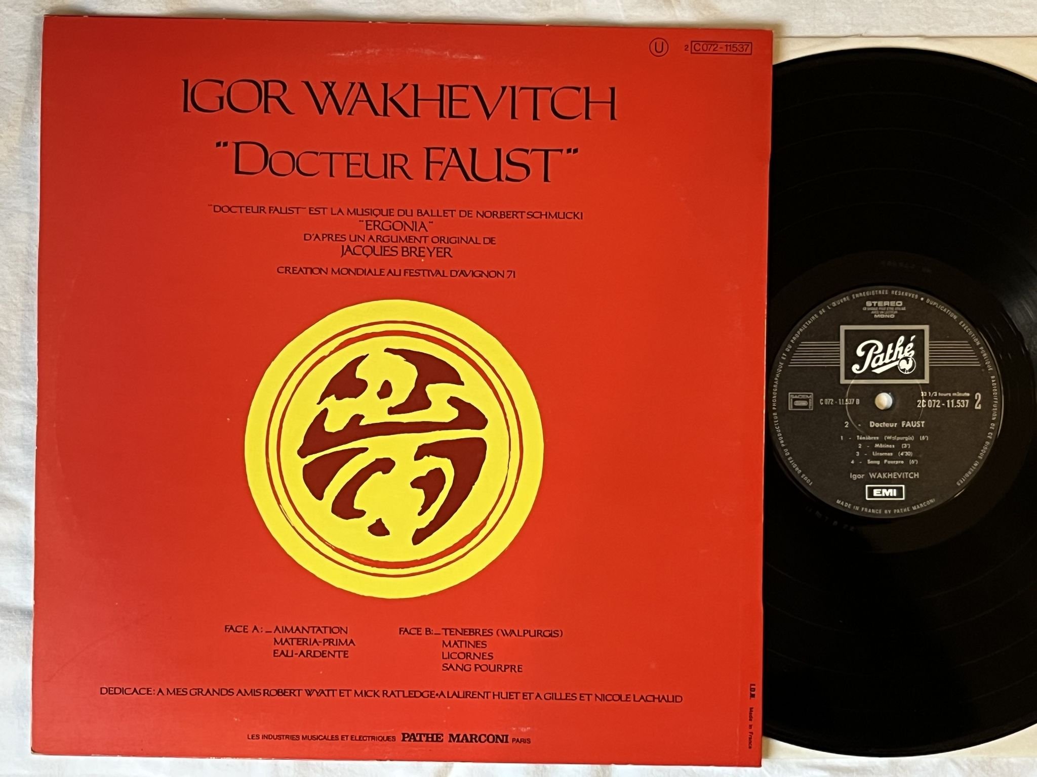 Omslagsbild för skivan IGOR WAKHEVITCH docteur faust LP-71 2C 072-11537 PATHE