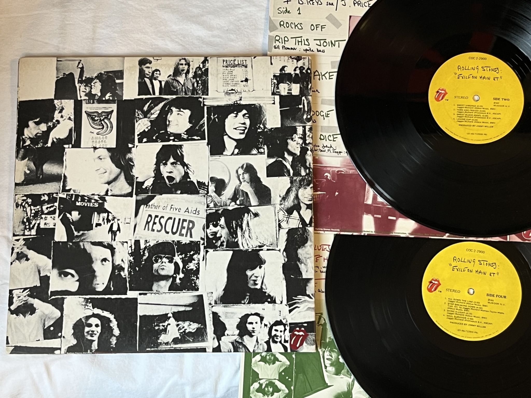 Omslagsbild för skivan THE ROLLING STONES exile on main street LP-72 COC 2-2900 Rolling stones records