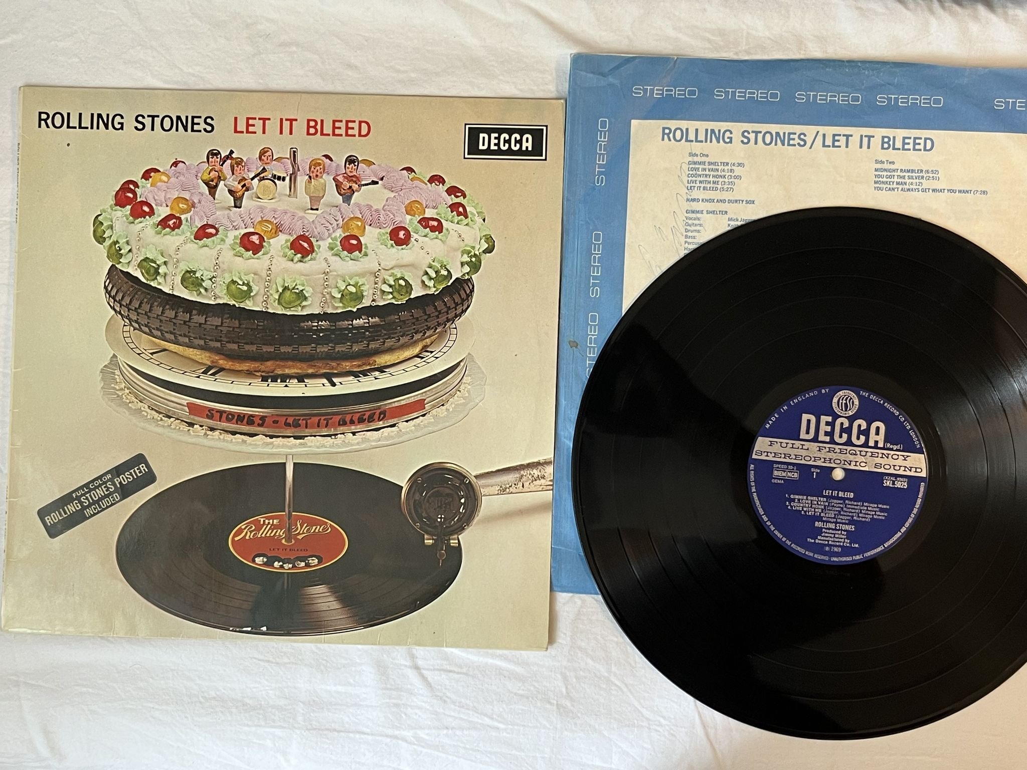 Omslagsbild för skivan ROLLING STONES let it bleed LP SKL 5025 DECCA
