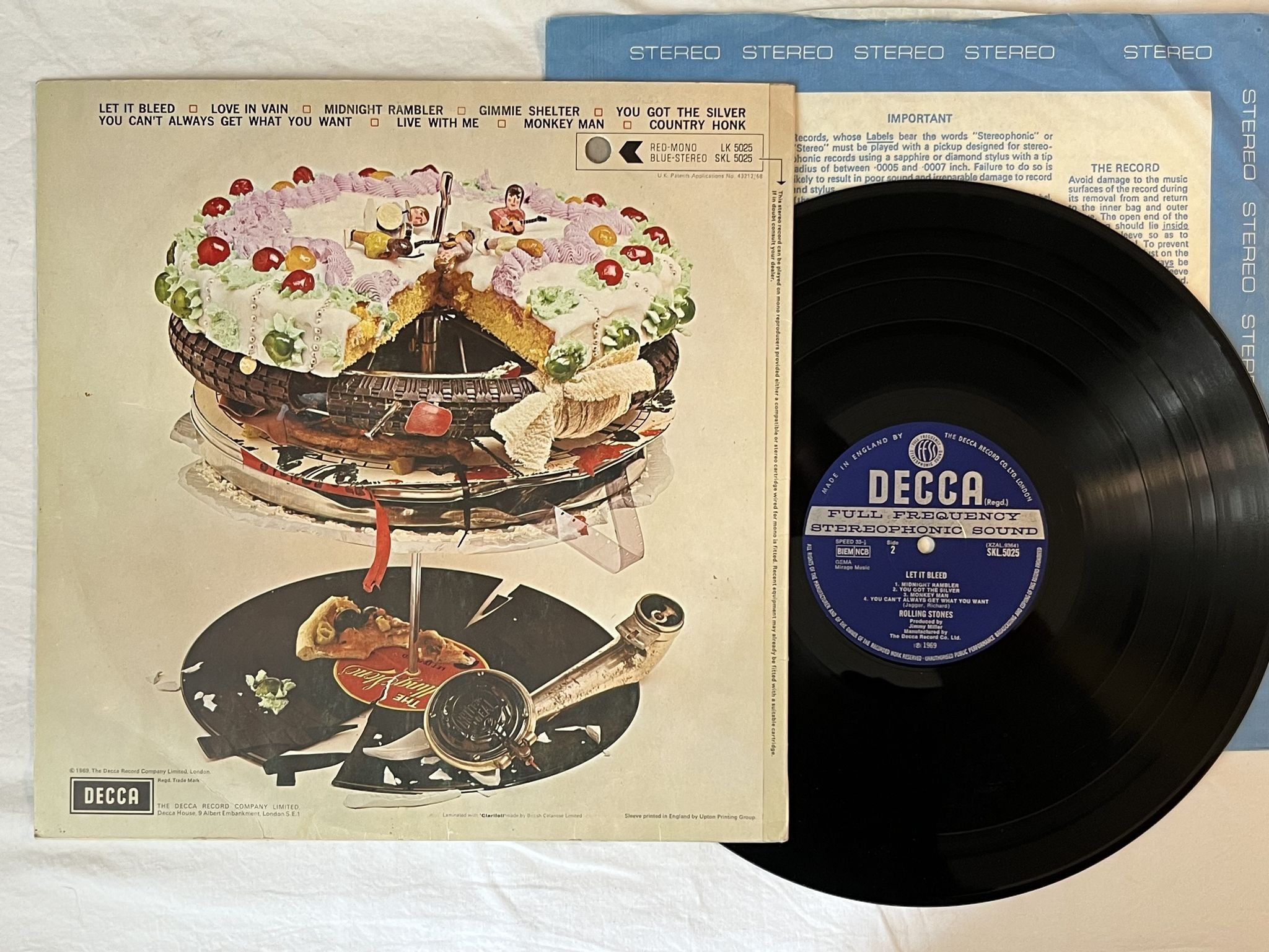 Omslagsbild för skivan ROLLING STONES let it bleed LP SKL 5025 DECCA