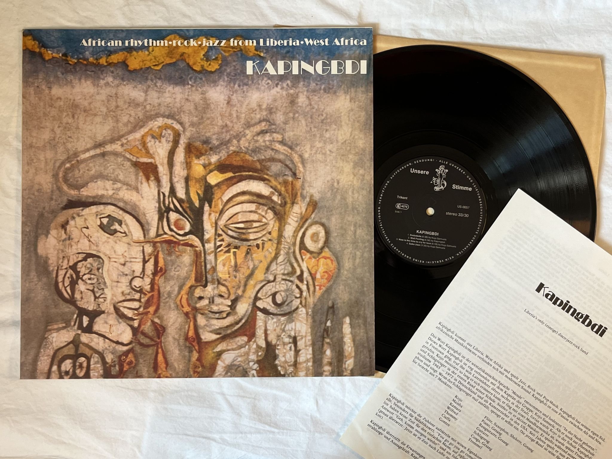 Omslagsbild för skivan KAPINGBDI african rythm rock jazz LP-78 GER US-0057 TRIKONT-UNSERE STIMME