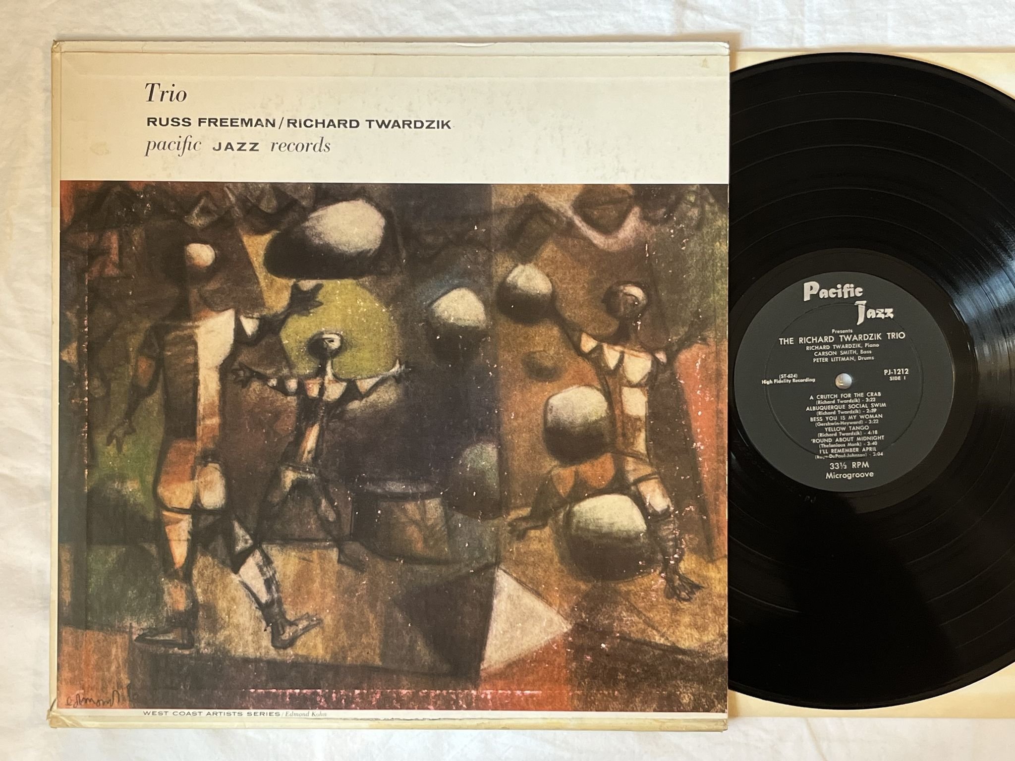 Omslagsbild för skivan RUSS FREEMAN/ RICHARD TWARDZIK trio LP PJ-1212 Pacific Jazz