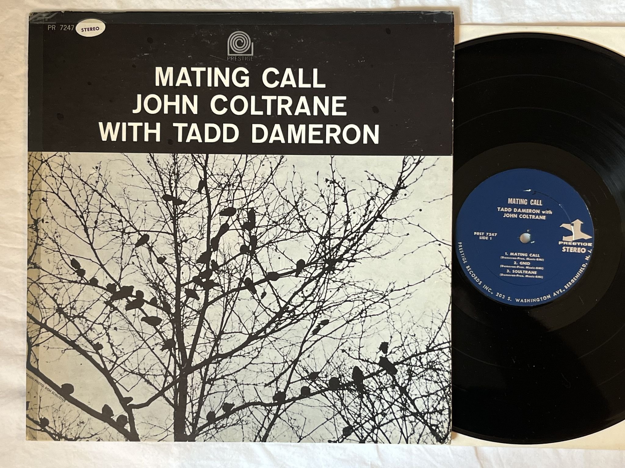 Omslagsbild för skivan JOHAN COLTRANE WITH TADD DAMERON mating call LP-63 US PR 7247 Prestige