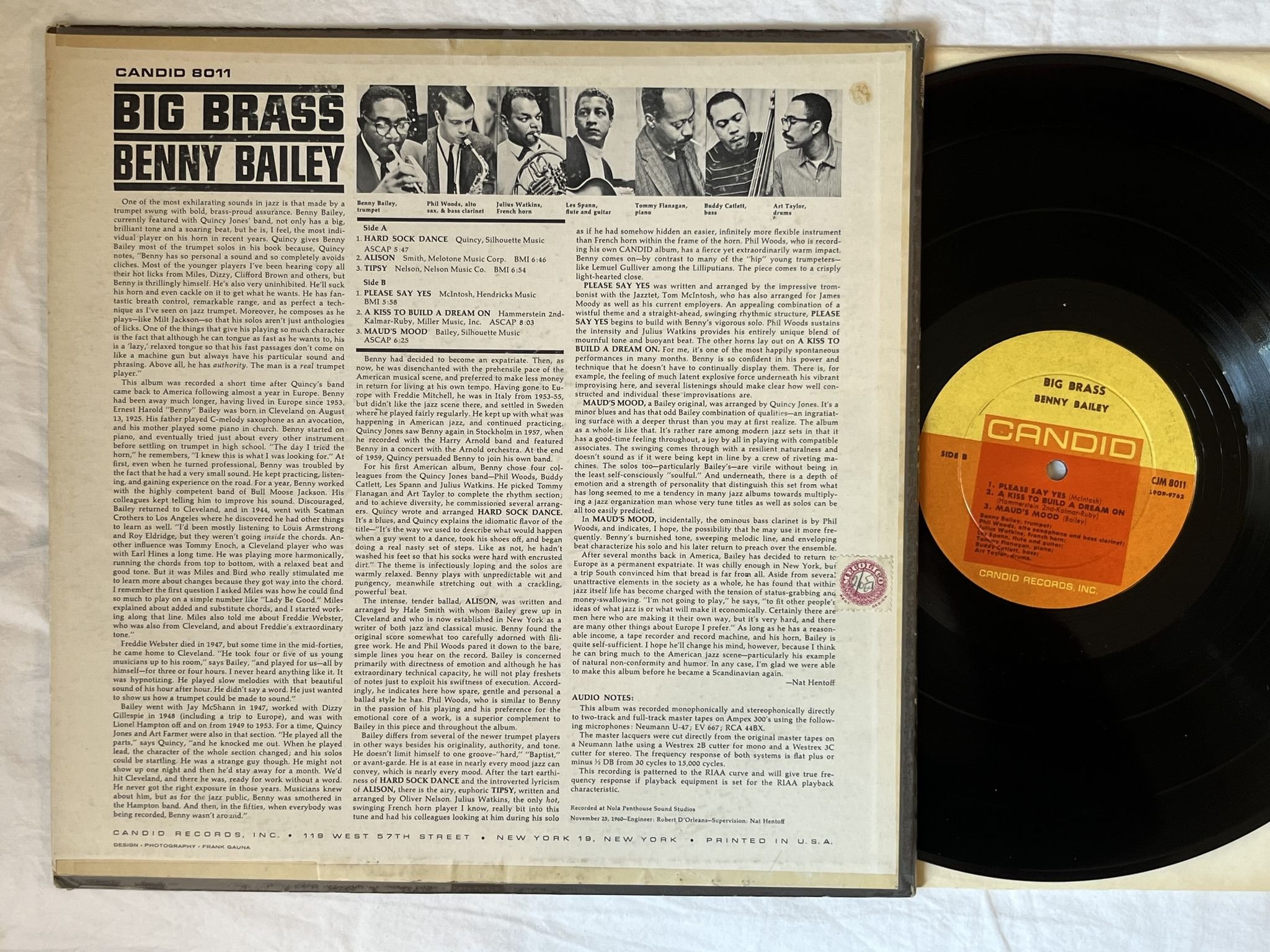 Omslagsbild för skivan BENNY BAILEY big brass LP-61 US CJM 8011 Candid