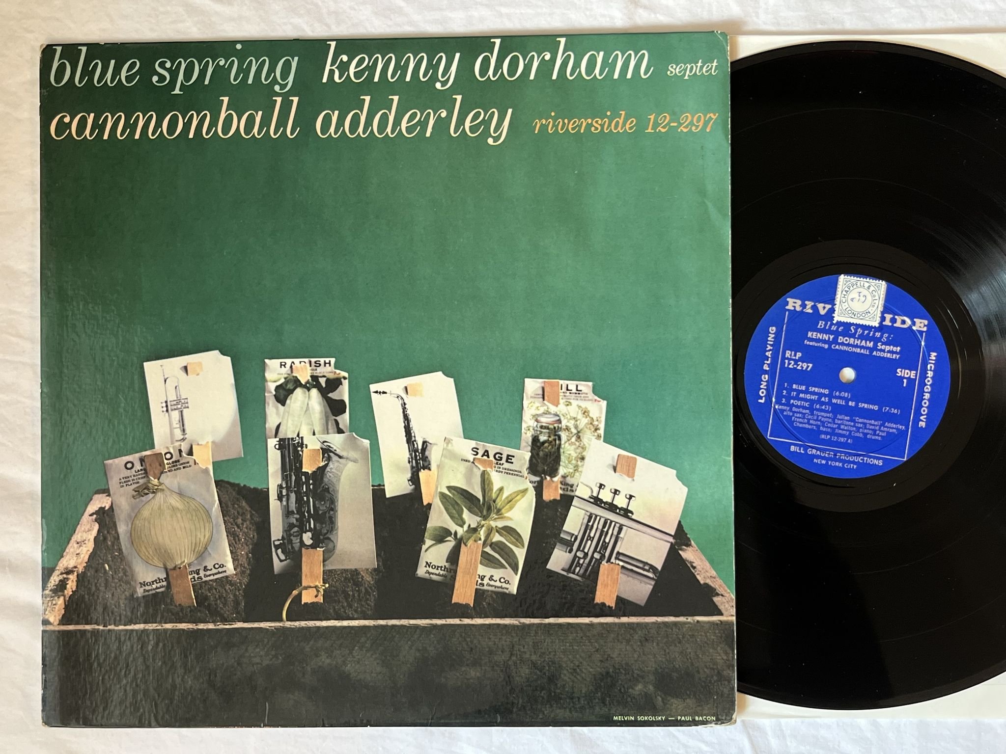 Omslagsbild för skivan KENNY DORHAM SEPTET blue spring LP-59 US RLP 12-297 Riverside Records