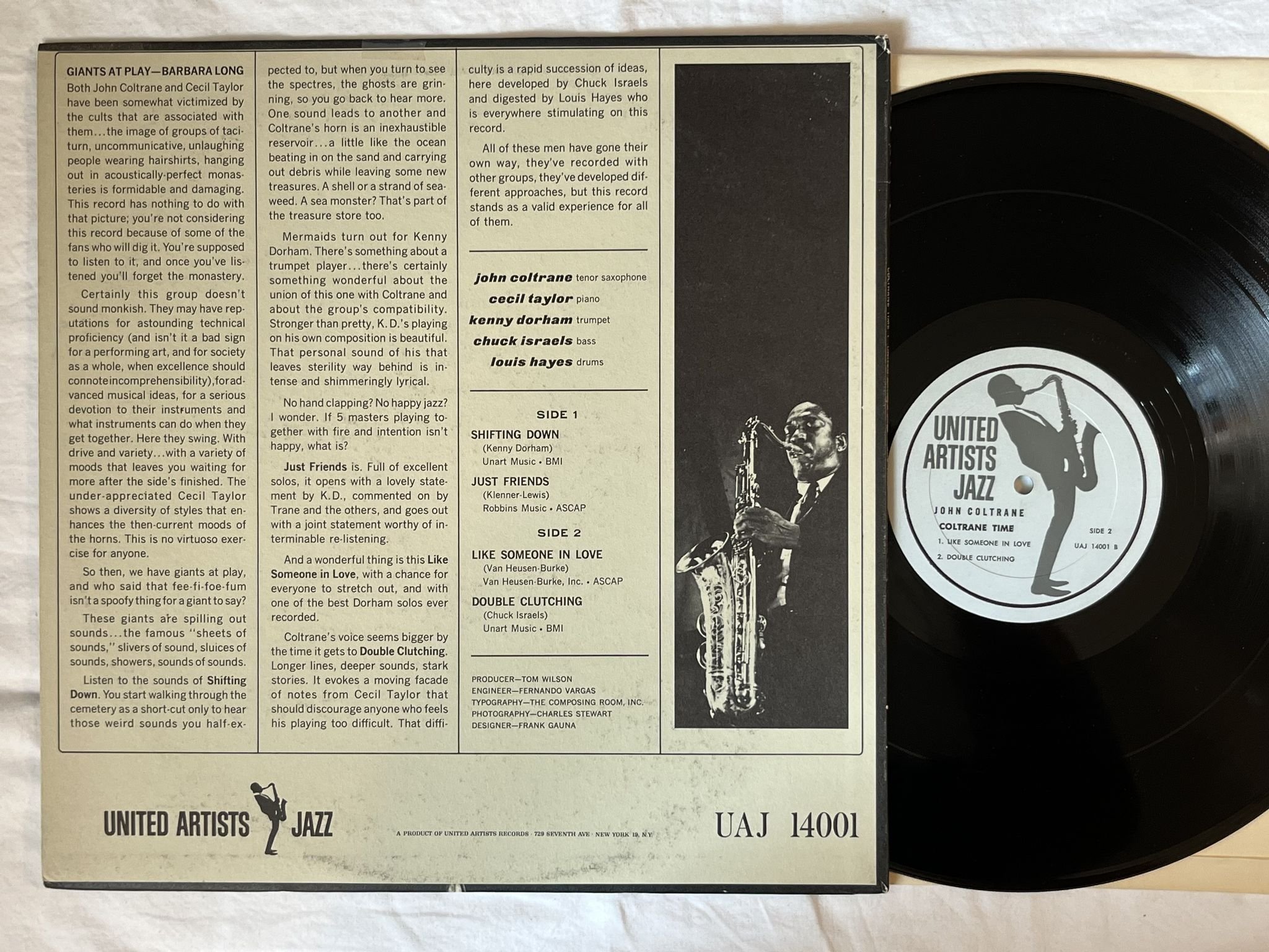Omslagsbild för skivan JOHN COLTRANE coltrane time LP-63 US UAJ 14001 United Artists Jazz