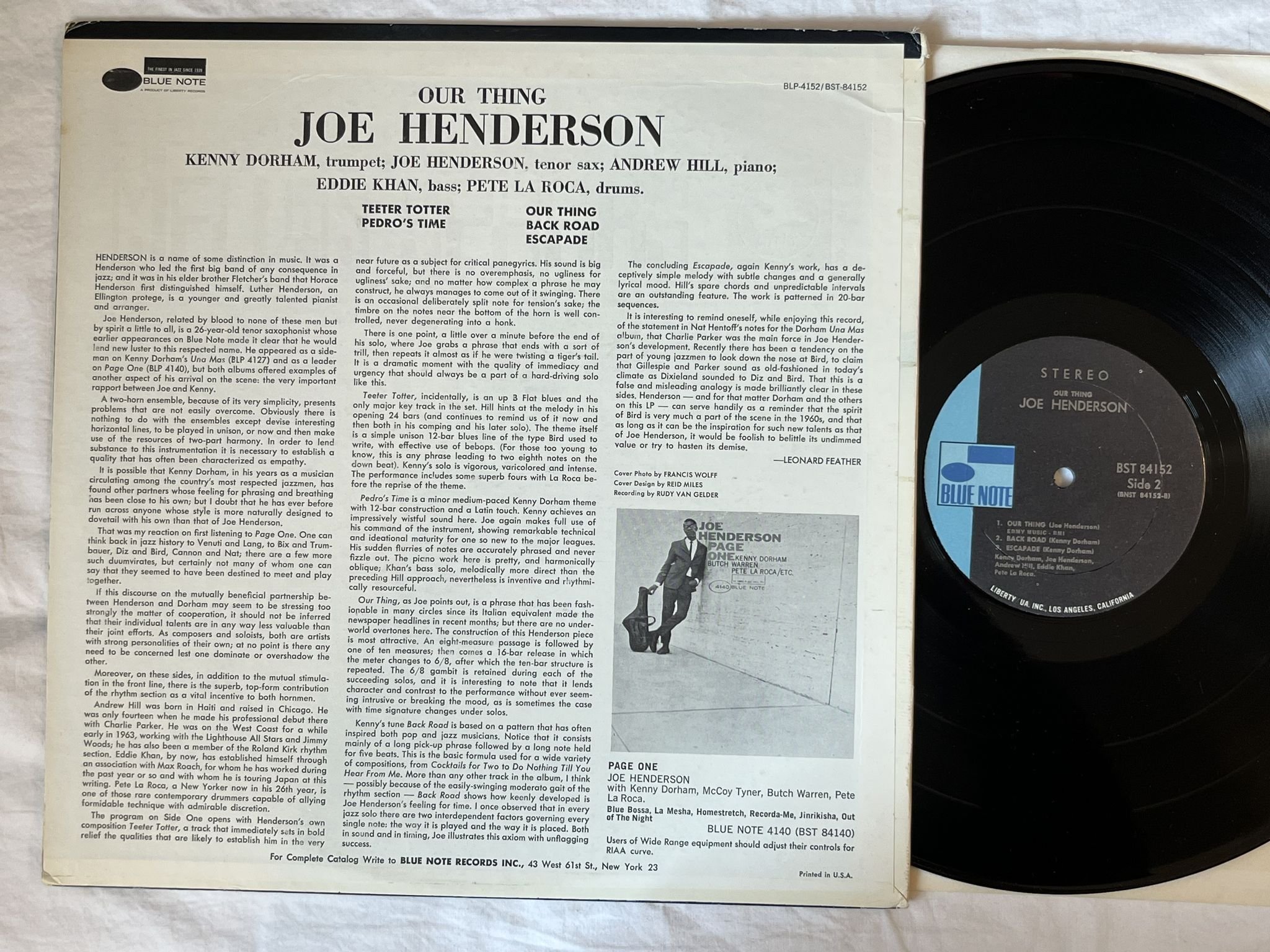 Omslagsbild för skivan JOE HENDERSON our thing LP-70 US BST 84152 Blue Note