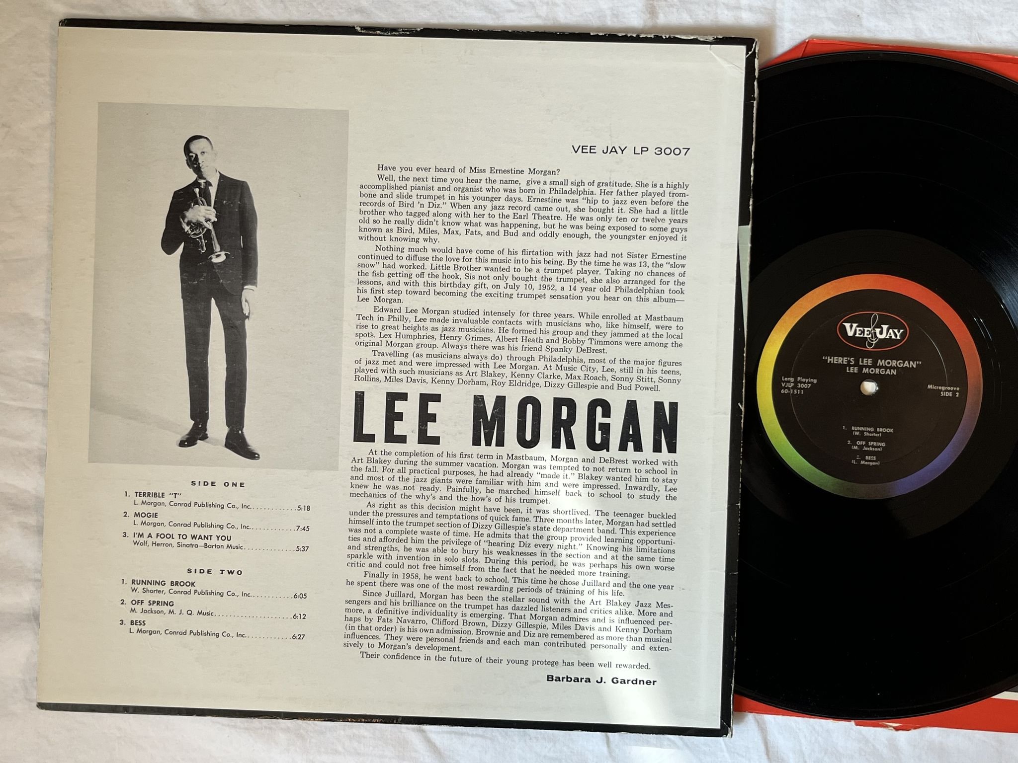 Omslagsbild för skivan LEE MORGAN here's Lee Morgan LP VJLP 3007 Vee Jay Records
