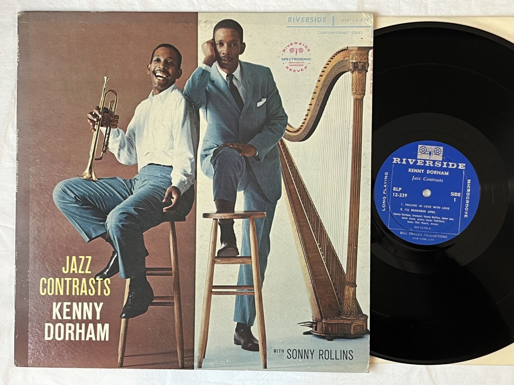 Omslagsbild för skivan KENNY DORHAM jazz contrasts LP-57 US RLP 12-239 Riverside Records