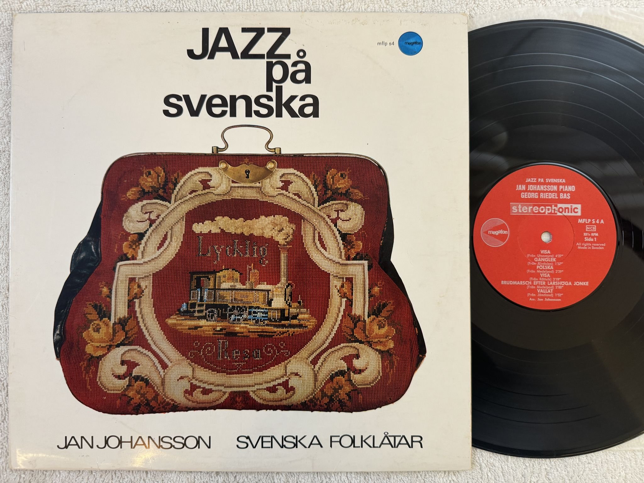 Omslagsbild för skivan JAN JOHANSON jazz på svenska LP -64 SWE MFLP S4 Megafon ** Masterpiece **
