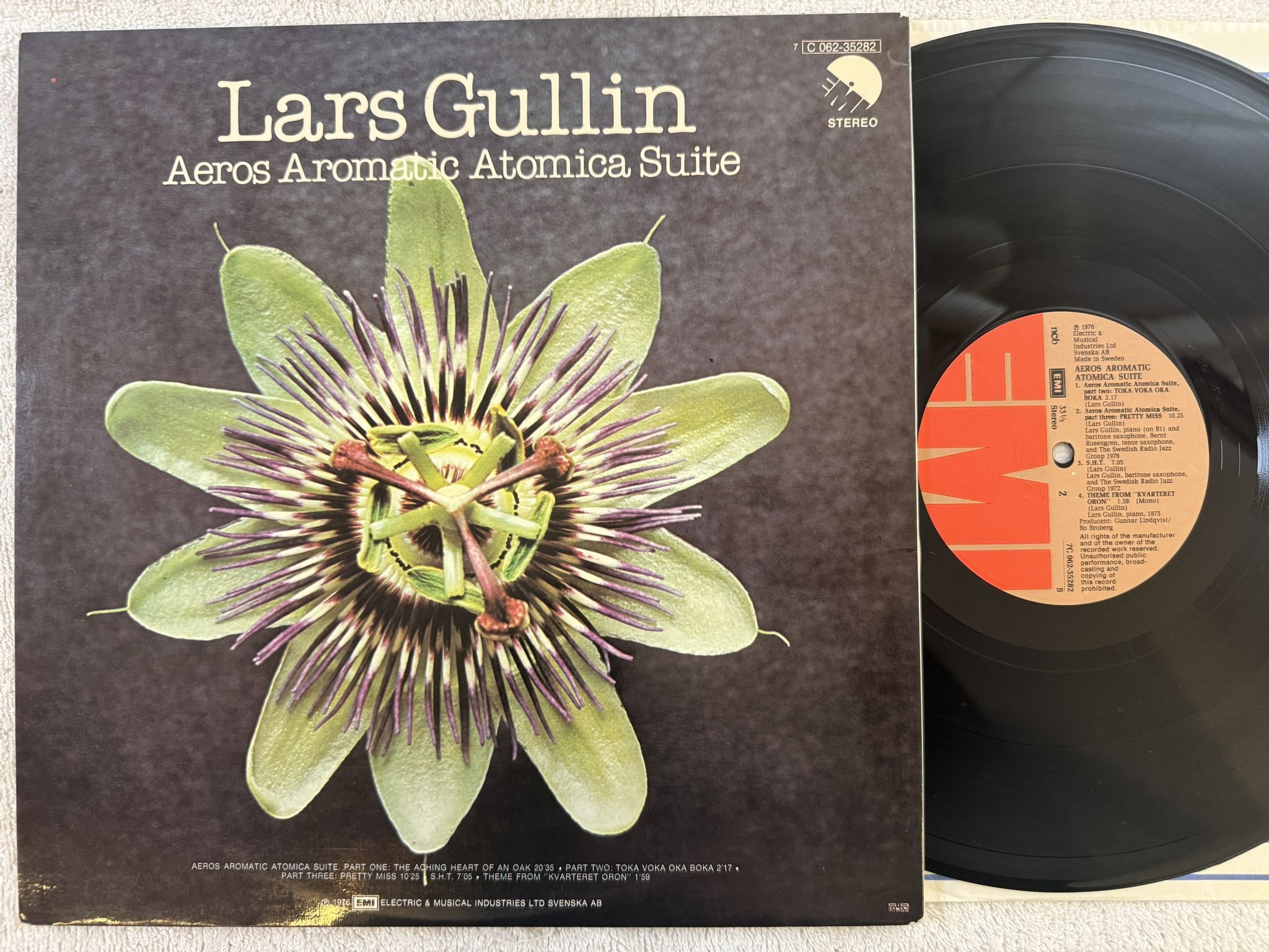Omslagsbild för skivan LARS GULLIN aeros aromatic atomica suite LP -76 SWE 7C 062-35282 EMI