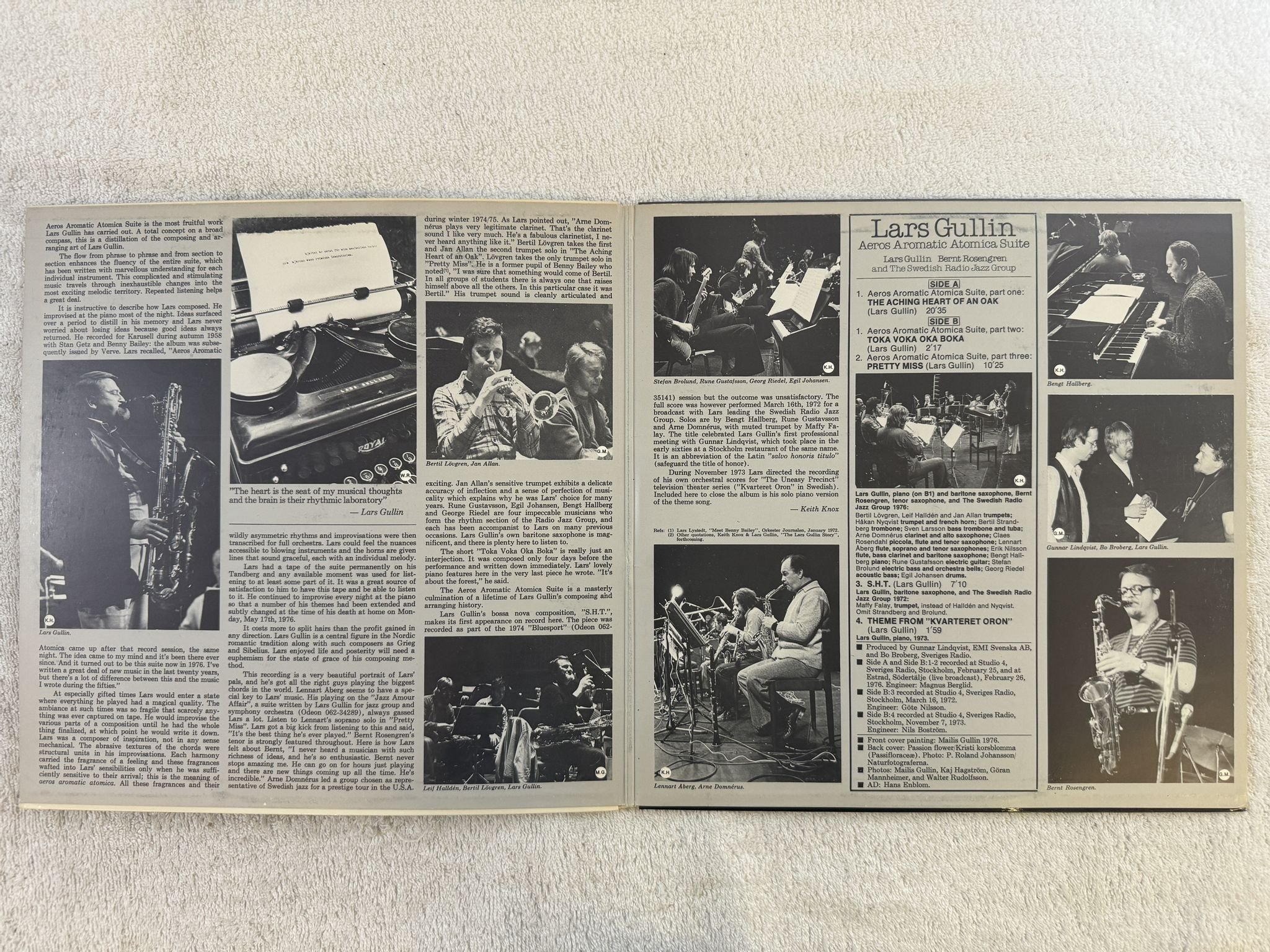 Omslagsbild för skivan LARS GULLIN aeros aromatic atomica suite LP -76 SWE 7C 062-35282 EMI