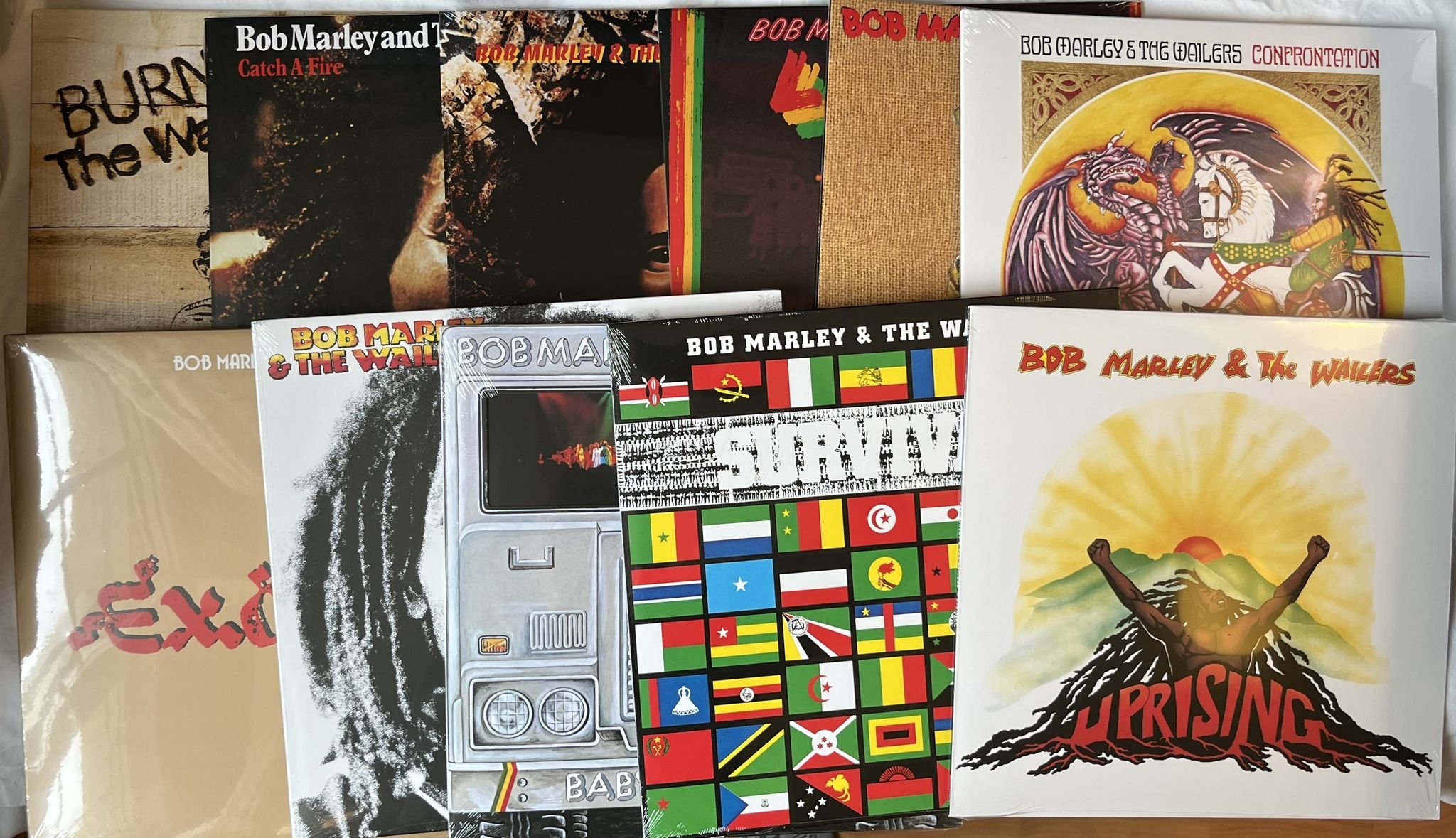 Omslagsbild för skivan BOB MARLEY & THE WAILERS box 12xLP all albums are still sealed ** Wow **