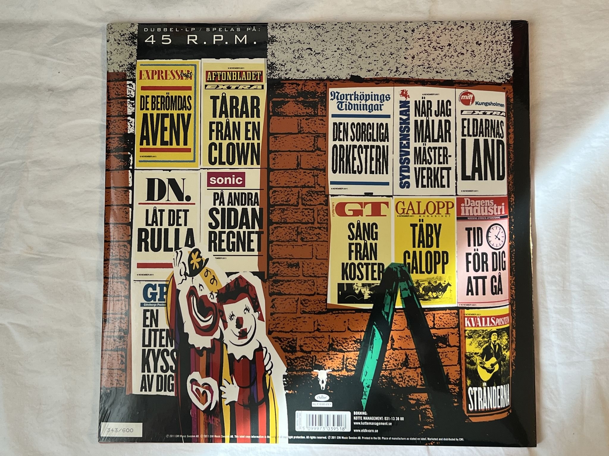 Omslagsbild för skivan ELDKVARN de berömdas Aveny 2X LP -2011 Capitol Records