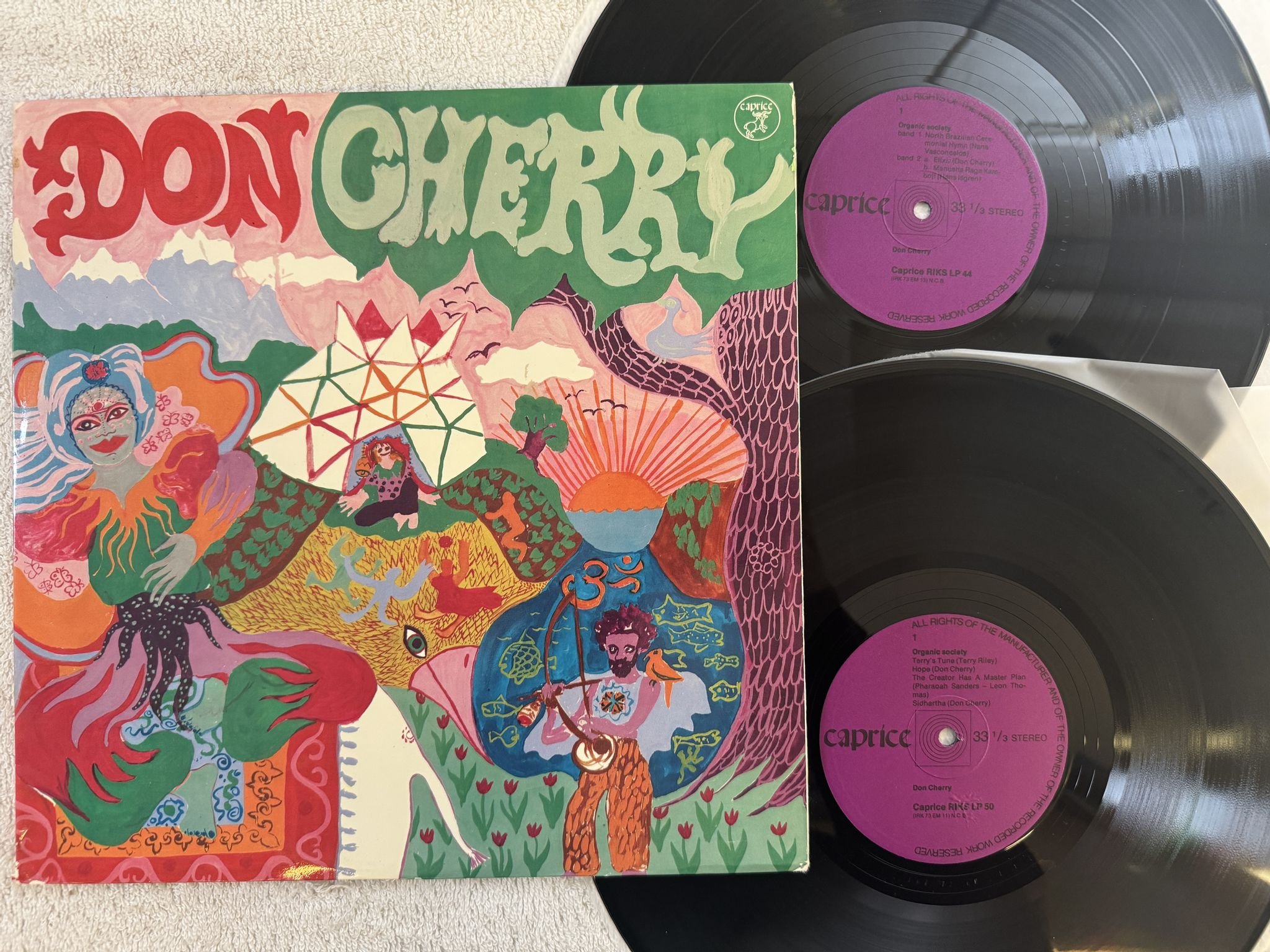 Omslagsbild för skivan DON CHERRY organic music society 2X LP -73 RIKS DLP 1 ** Rare jazz **