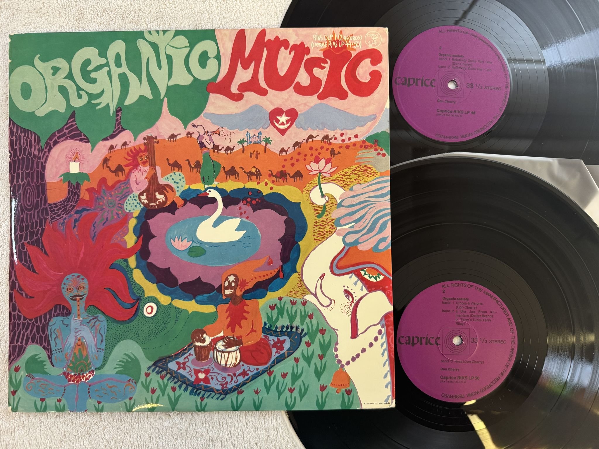Omslagsbild för skivan DON CHERRY organic music society 2X LP -73 RIKS DLP 1 ** Rare jazz **