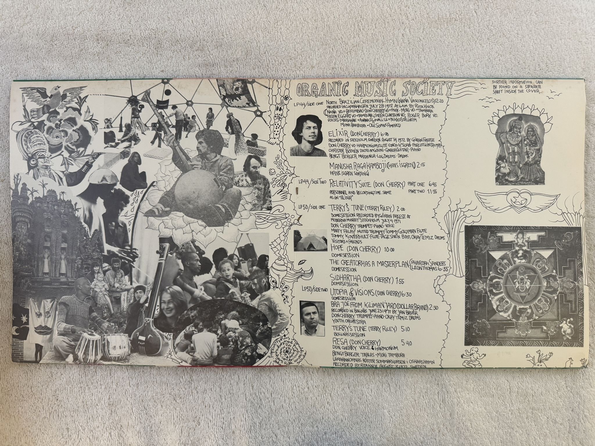 Omslagsbild för skivan DON CHERRY organic music society 2X LP -73 RIKS DLP 1 ** Rare jazz **