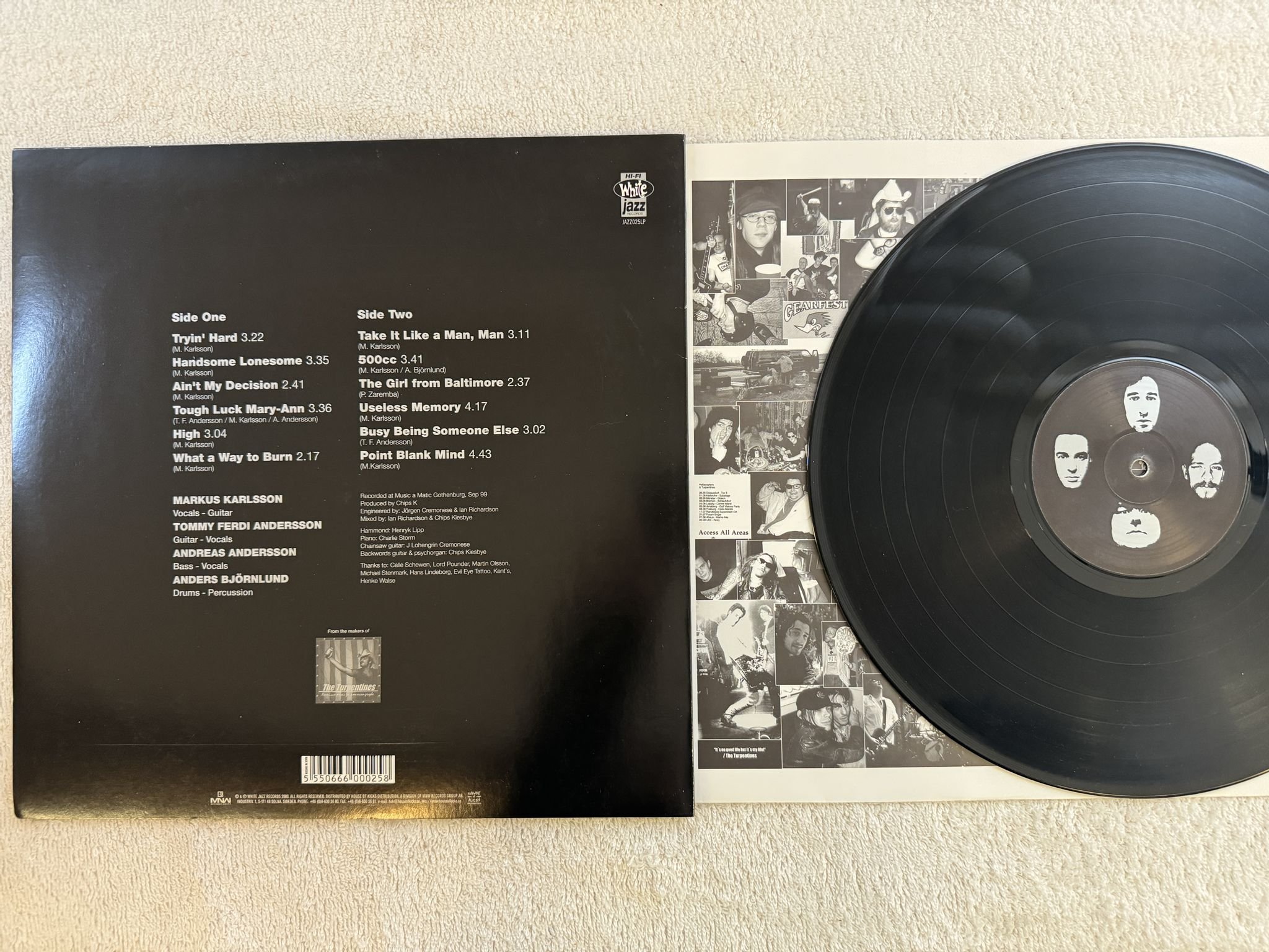 Omslagsbild för skivan THE TURPENTINES by popular demand LP -2000 SWE JAZZ025LP White Jazz Records