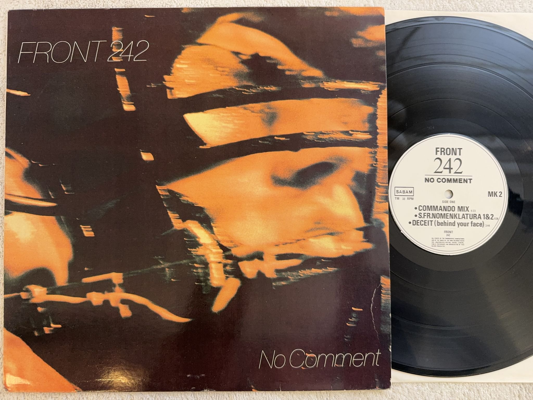 Omslagsbild för skivan FRONT 242 no comment LP -86 MK2 Red Rhino Europe