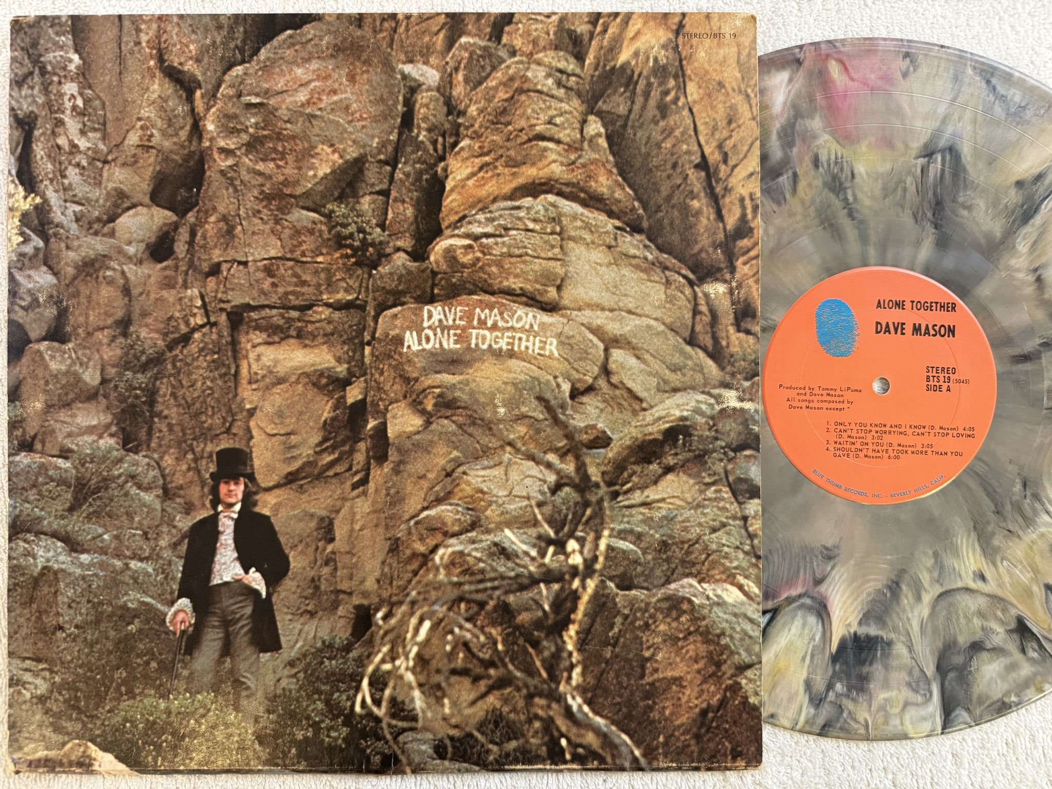 Omslagsbild för skivan DAVE MASON alone together LP -70 US BTS 19 Blue Thumb Records