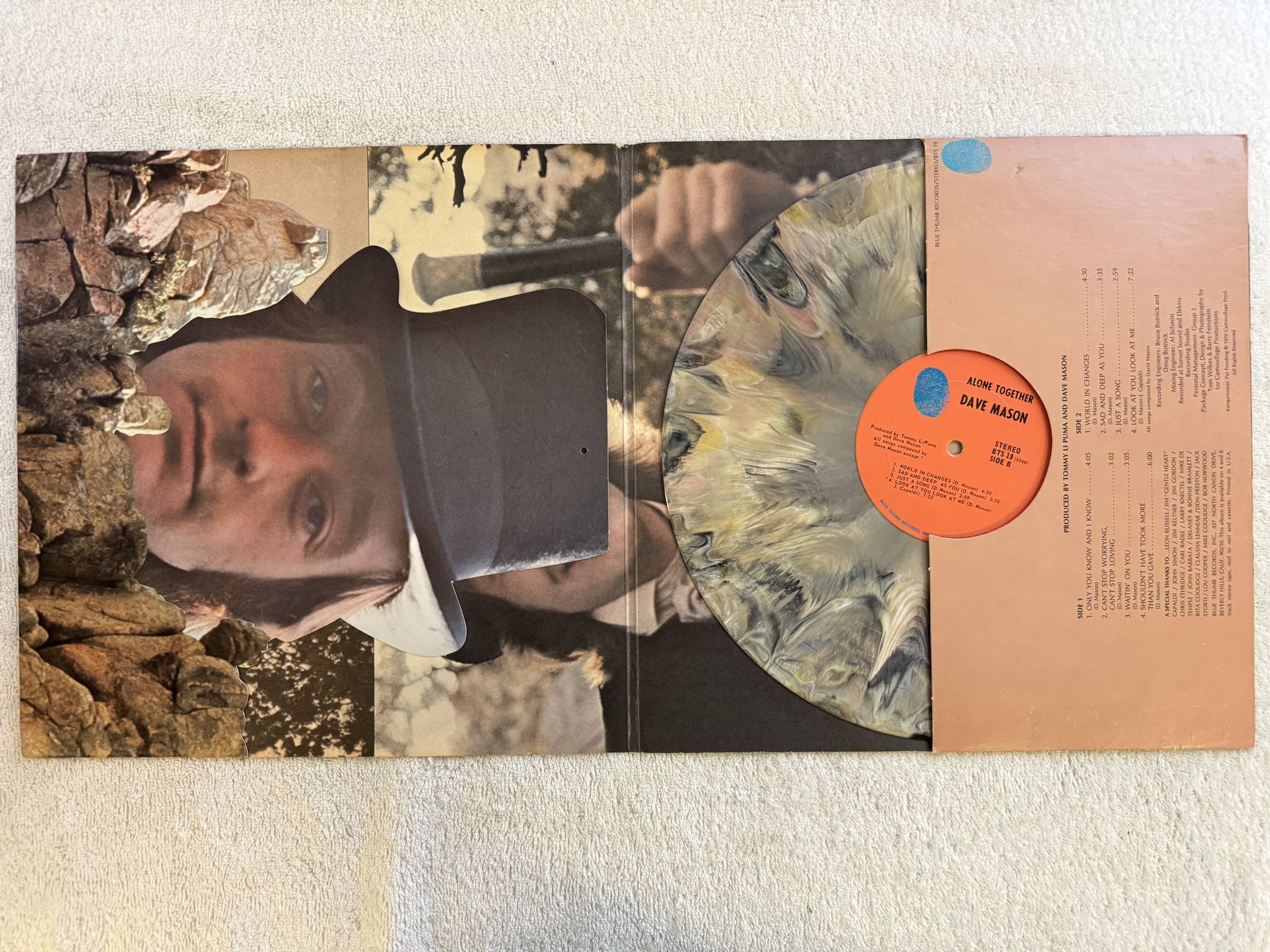 Omslagsbild för skivan DAVE MASON alone together LP -70 US BTS 19 Blue Thumb Records