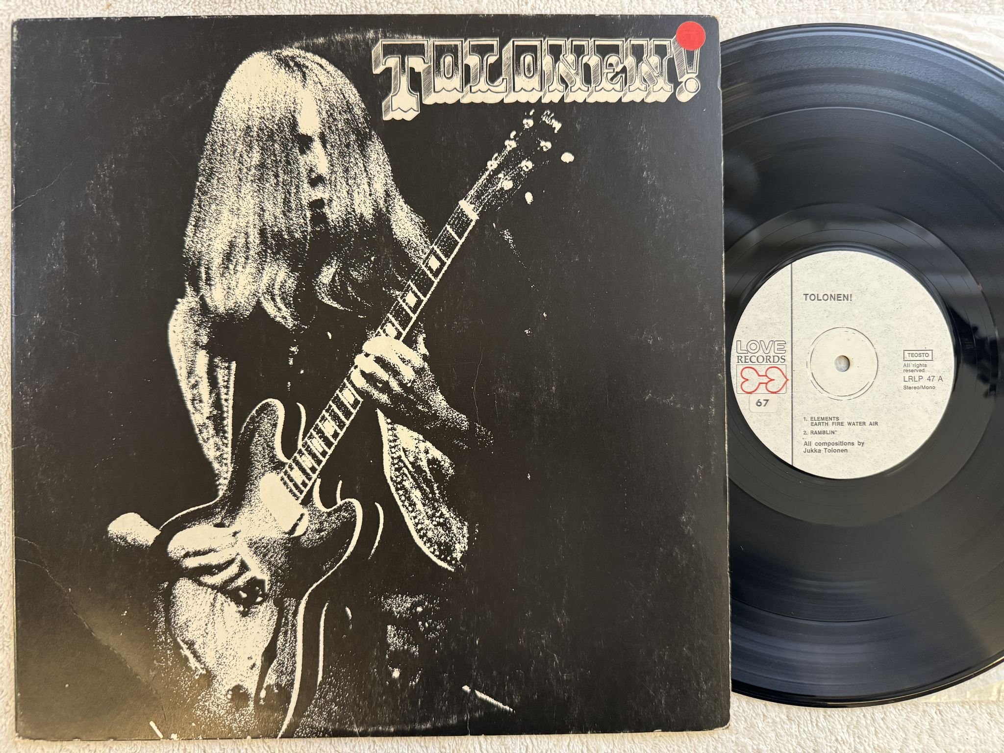 Omslagsbild för skivan JUKKA TOLONEN tolonen! LP LRLP 47 Love Records