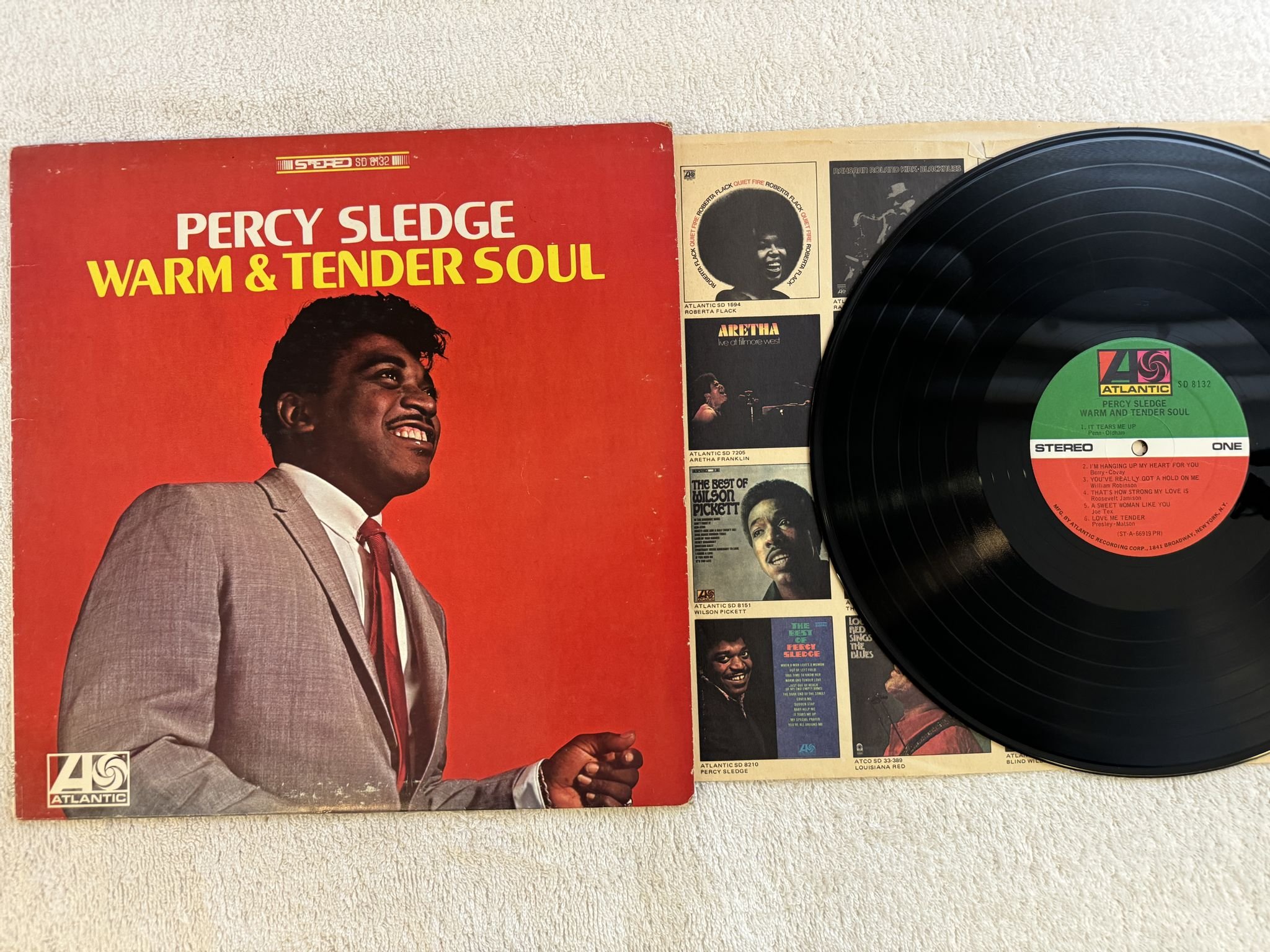 Omslagsbild för skivan PERCY SLEDGE warm & tender soul LP -66 SD 8132 ATLANTIC