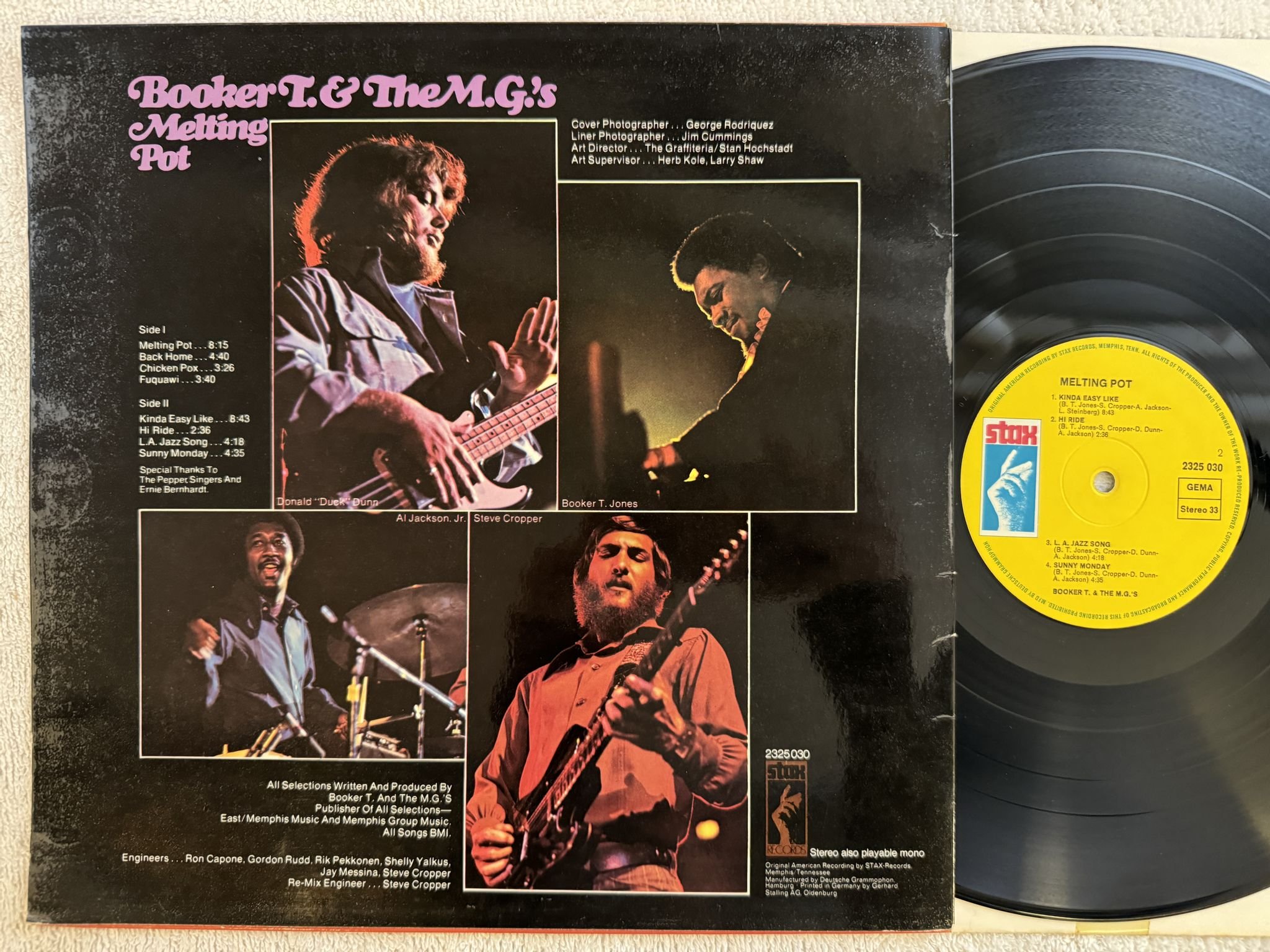 Omslagsbild för skivan BOOKER T. & THE M.G.´S melting pot LP -71 Stax 2325 030