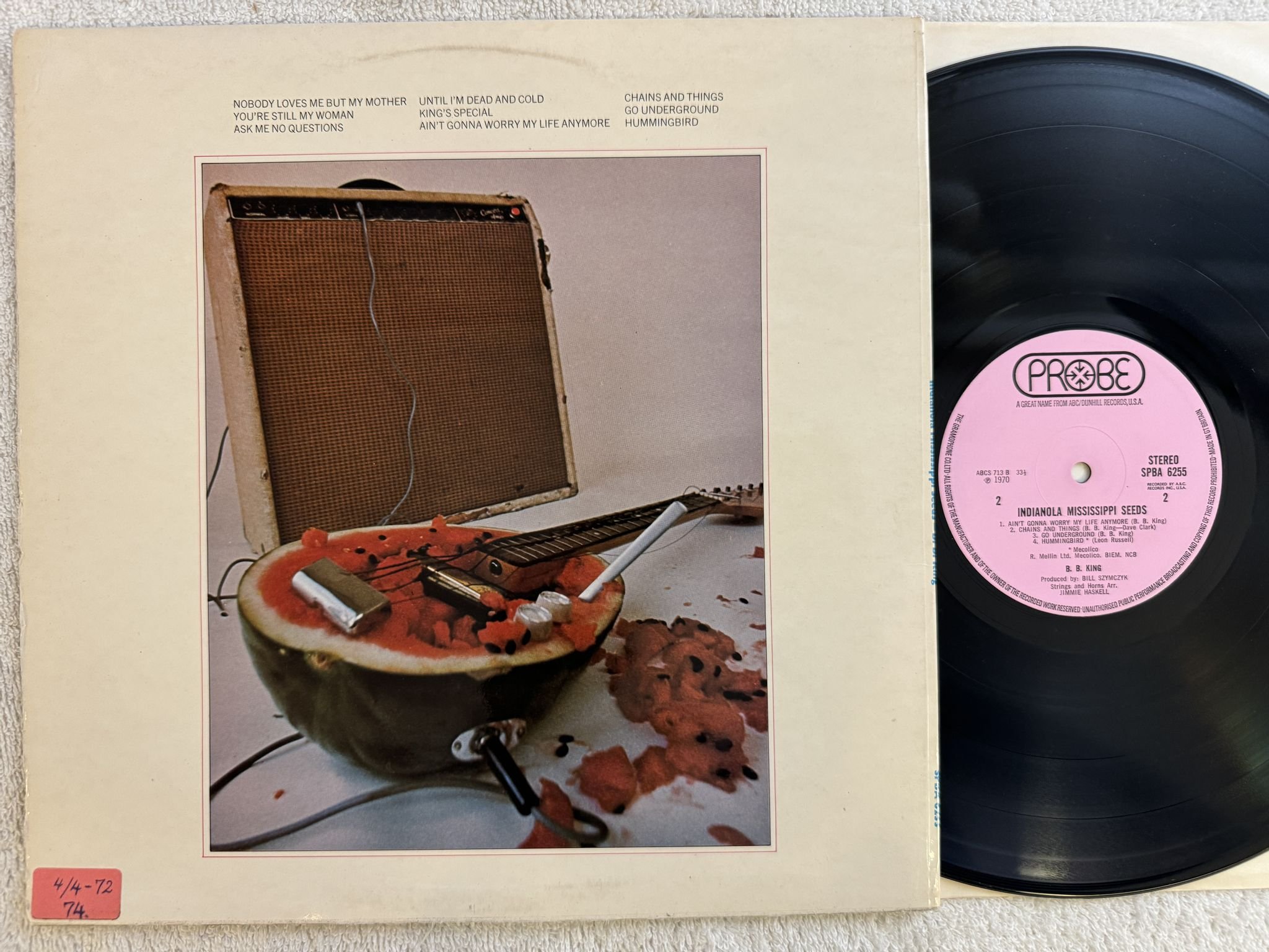 Omslagsbild för skivan B.B. KING Indianola Mississippi Seeds LP -70 SPBA 6255 Probe