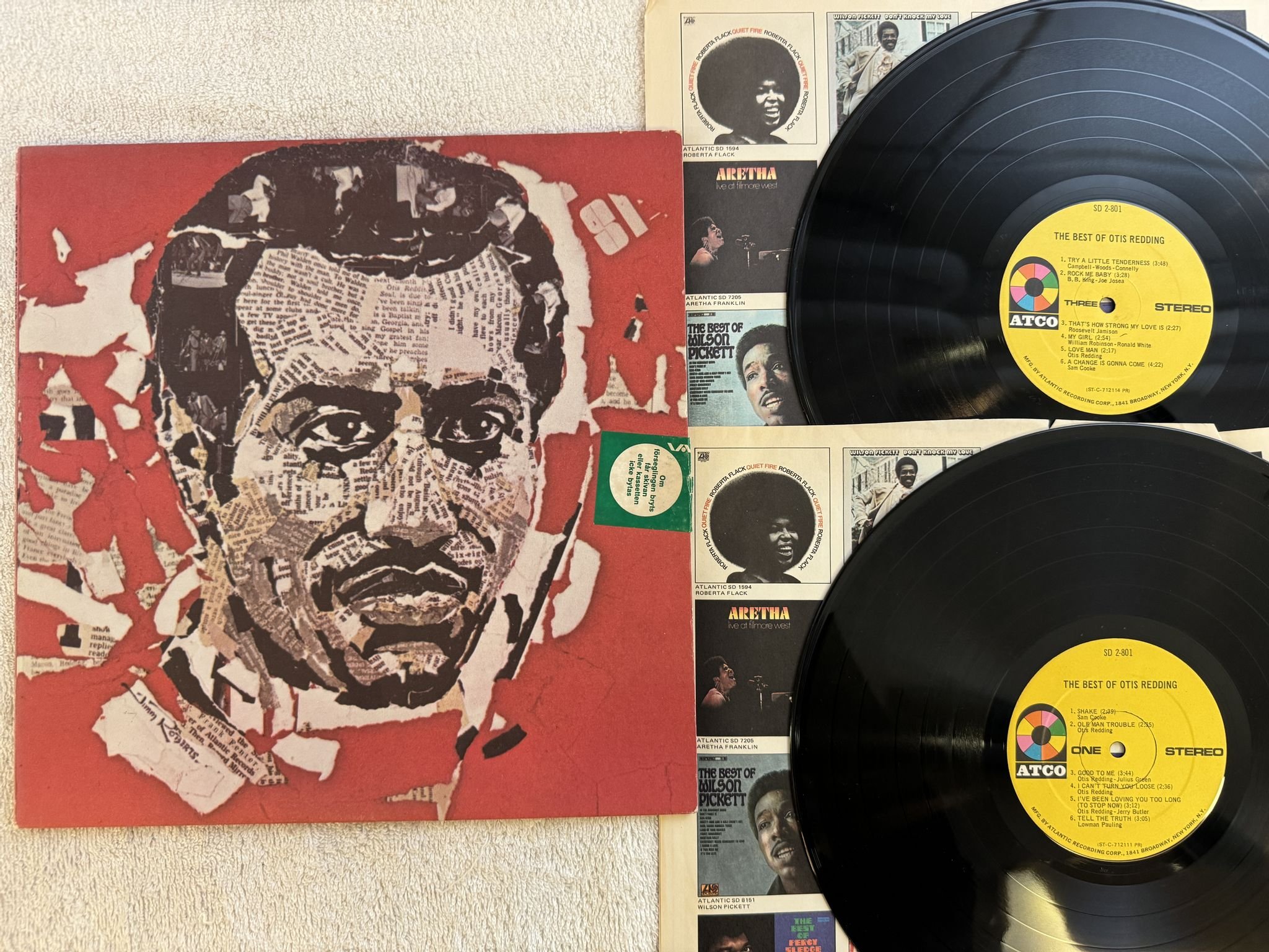 Omslagsbild för skivan OTIS REDDING the best of Otis Redding LP -72 SD 2-801 ATCO Records