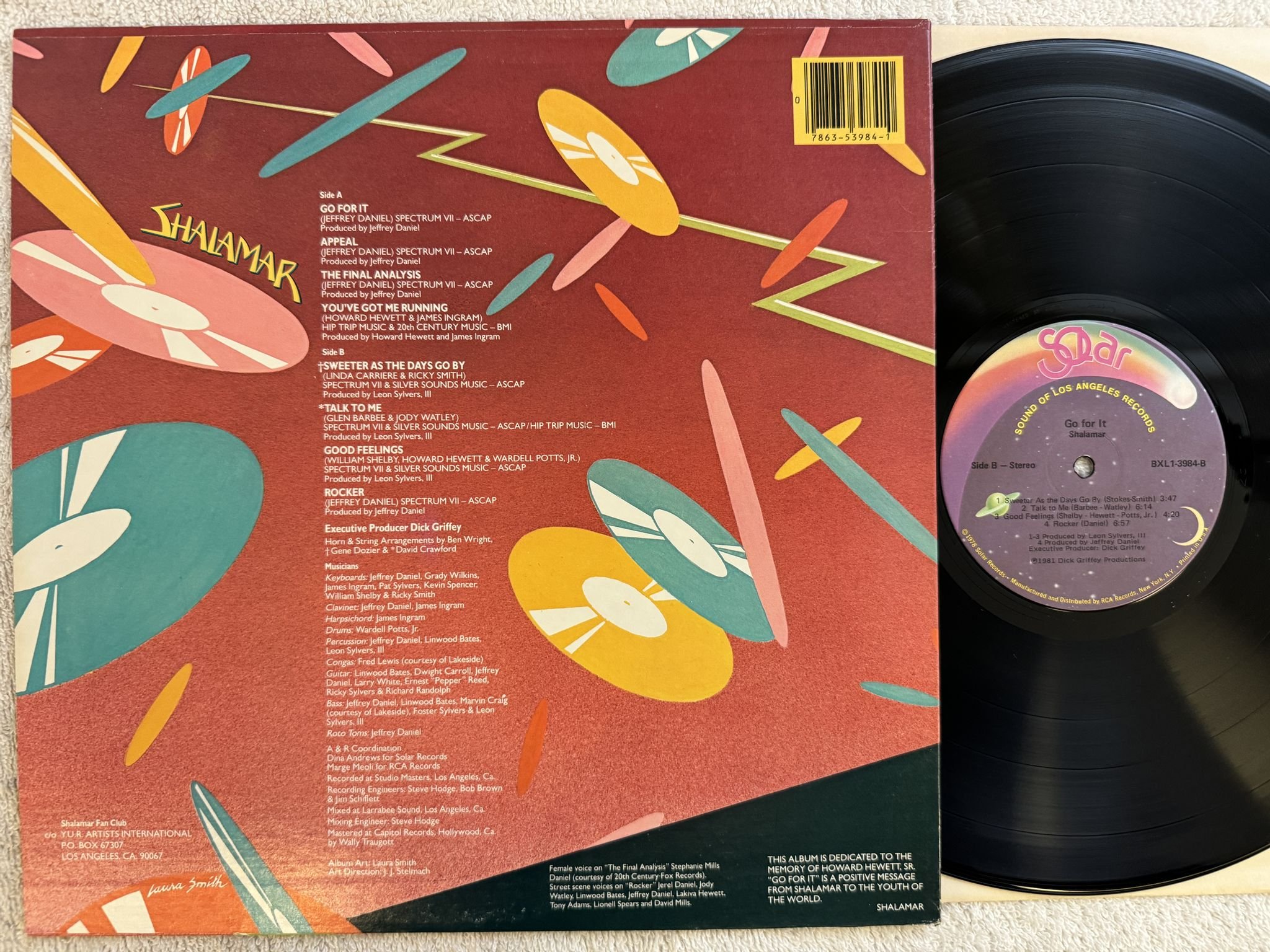 Omslagsbild för skivan SHALAMAR go for it LP -81 BXL1-3984 Solar