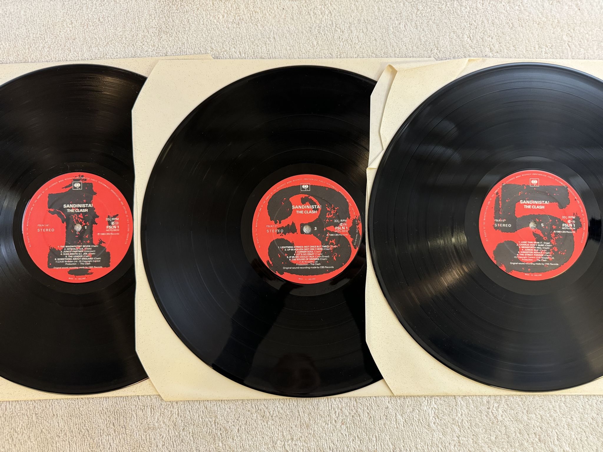 Omslagsbild för skivan THE CLASH Sandinista! 3X LP -80 FSLN 1 CBS