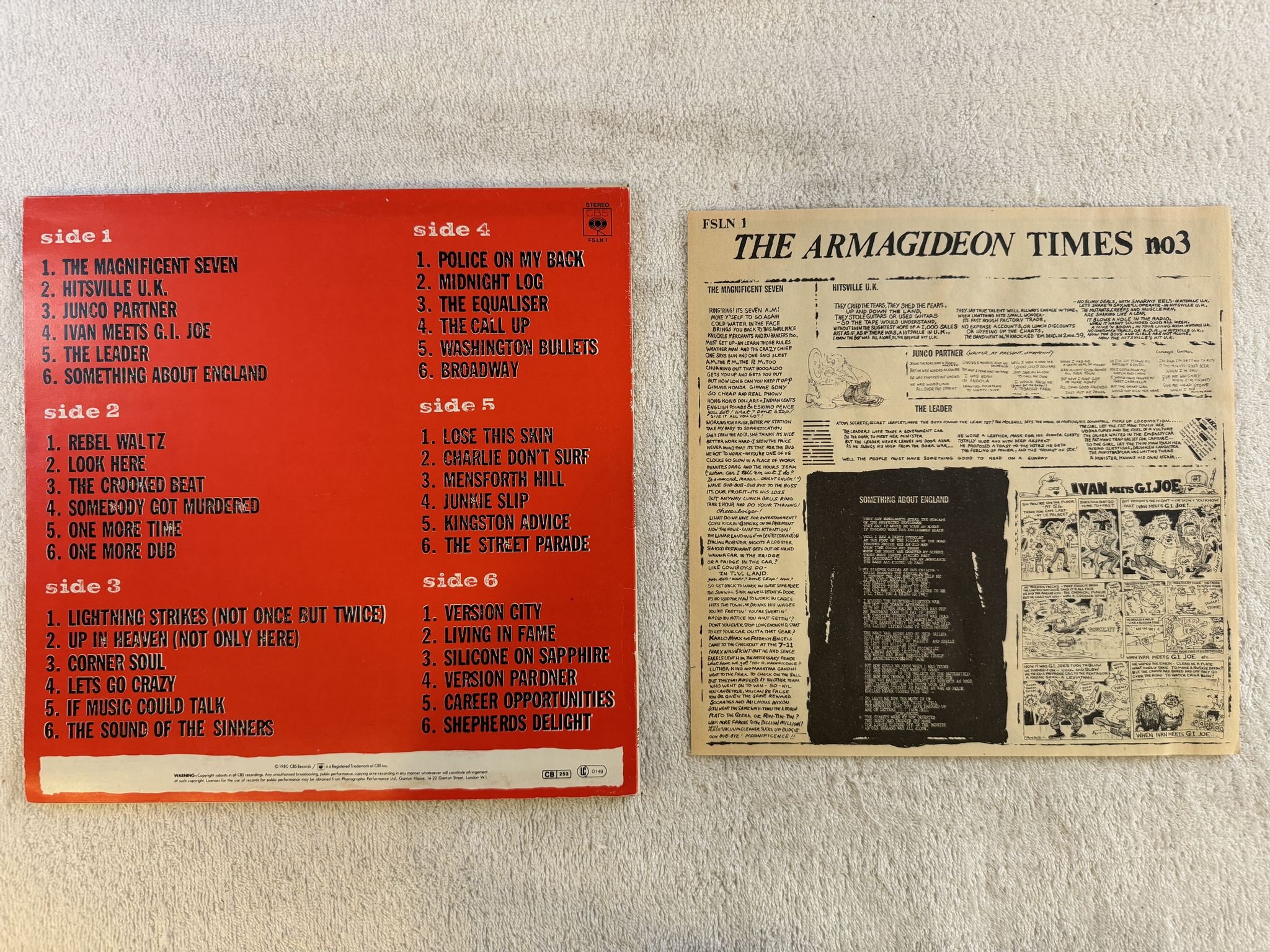 Omslagsbild för skivan THE CLASH Sandinista! 3X LP -80 FSLN 1 CBS