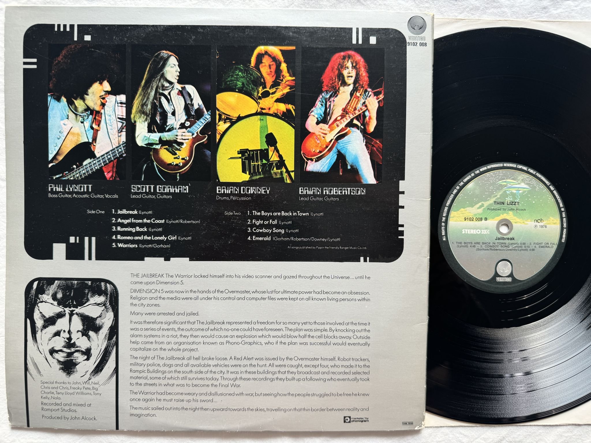 Omslagsbild för skivan THIN LIZZY jailbreak LP -76 9102 008 Vertigo