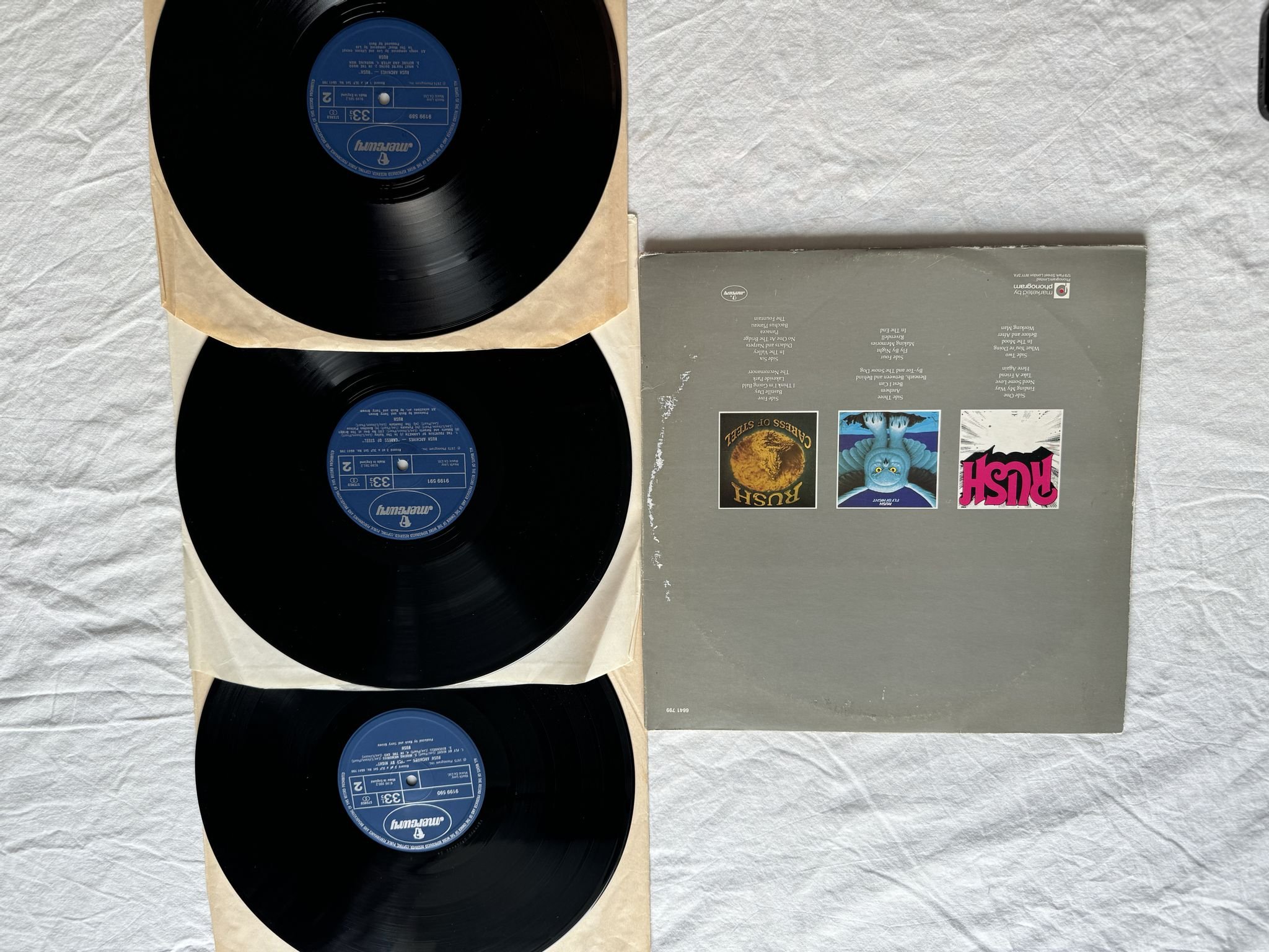 Omslagsbild för skivan RUSH archives 3X LP -78 6641 799 Mercury