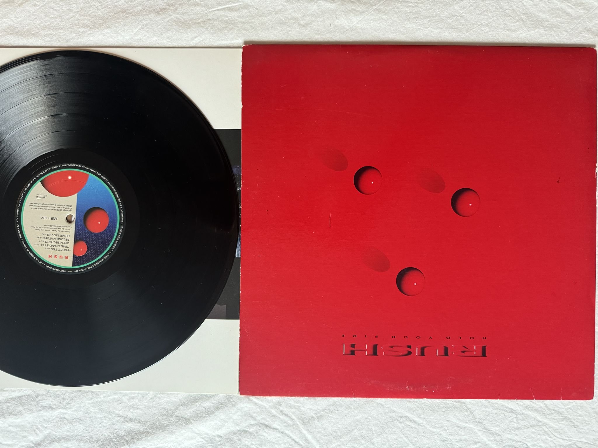 Omslagsbild för skivan RUSH hold your fire LP -87 ANR-1-1051 Anthem