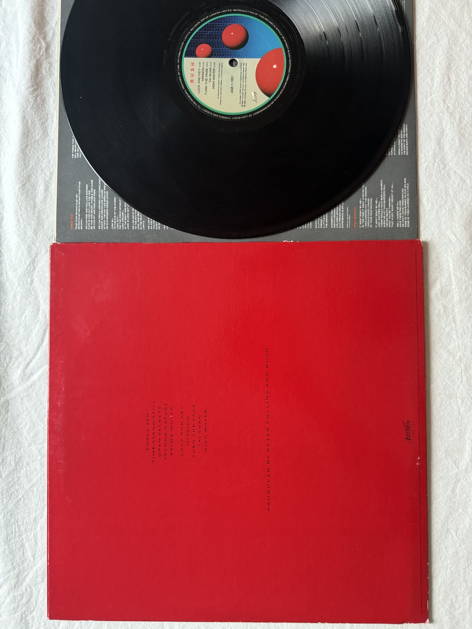 Omslagsbild för skivan RUSH hold your fire LP -87 ANR-1-1051 Anthem