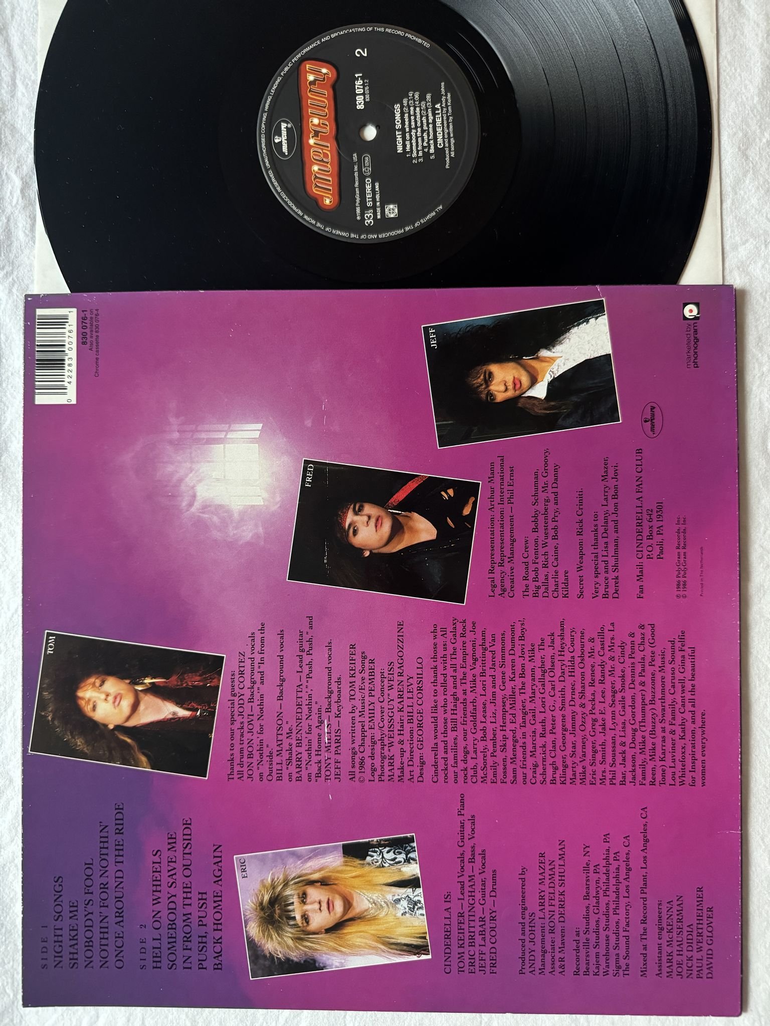 Omslagsbild för skivan CINDERELLA night songs LP -86 830 076-1 Mercury