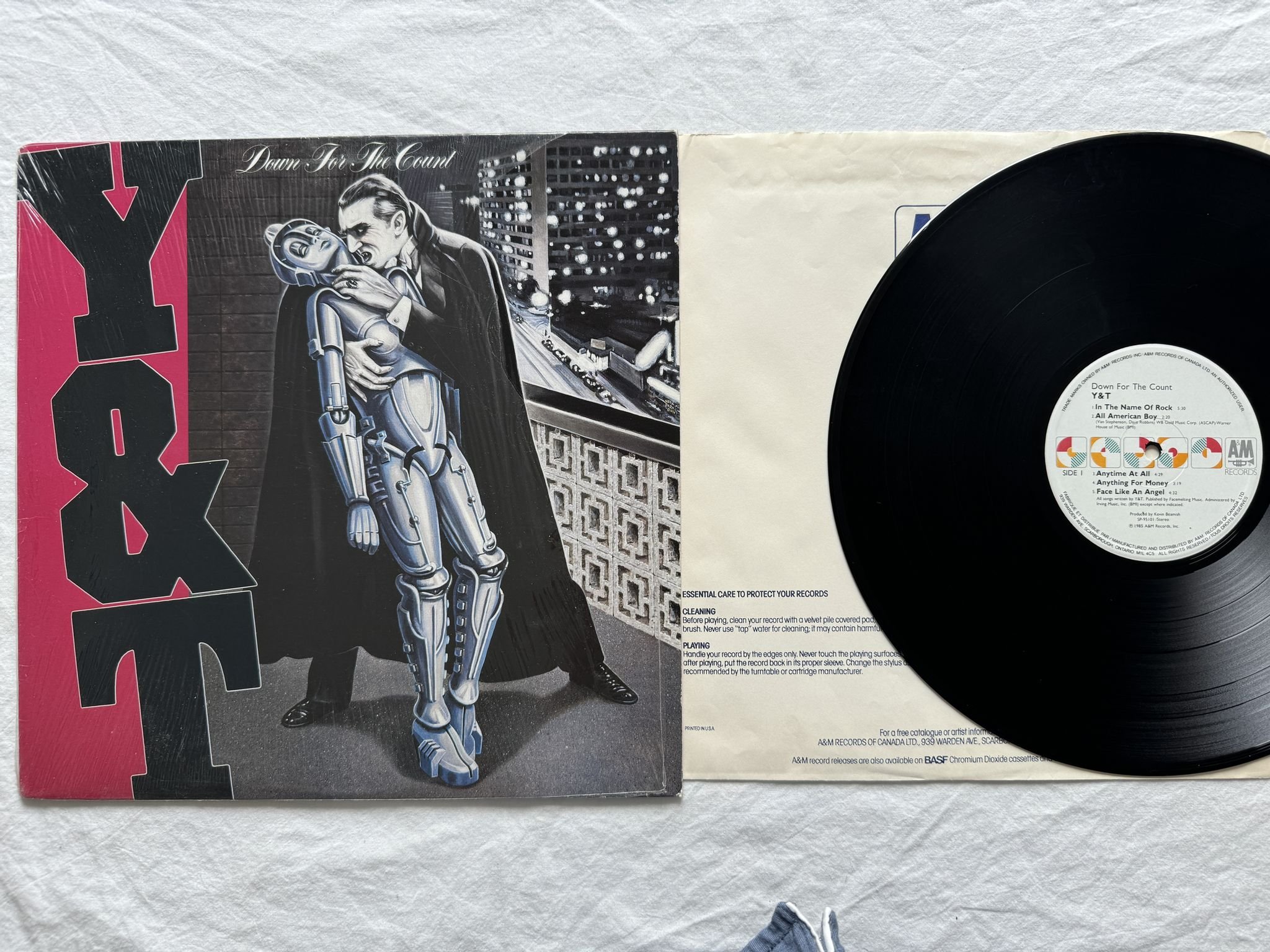 Omslagsbild för skivan Y & T down for the count LP -85 SP-5101 A&M Records