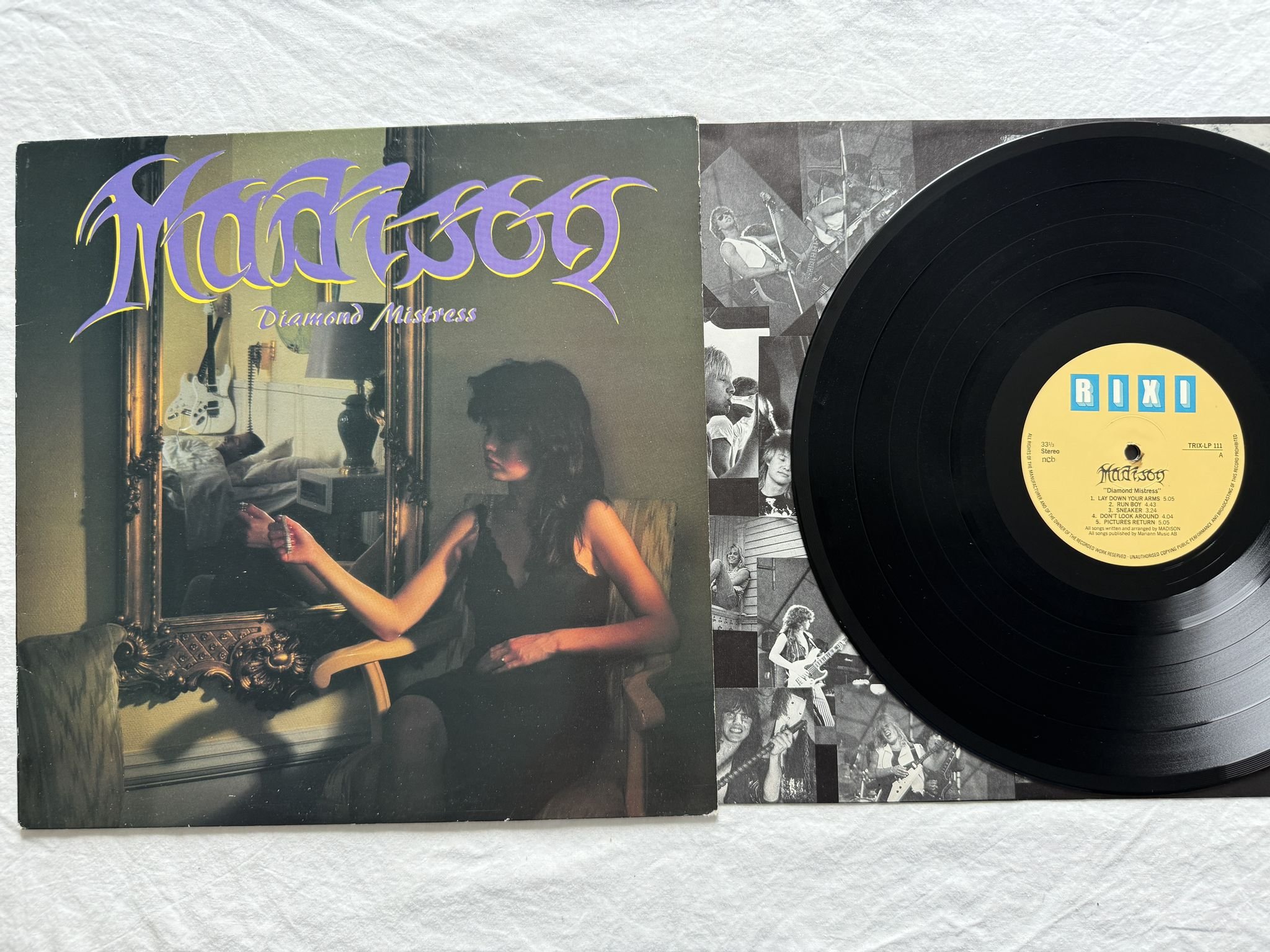 Omslagsbild för skivan MADISON diamond mistress LP -85 TRIX-LP 111 RIXI