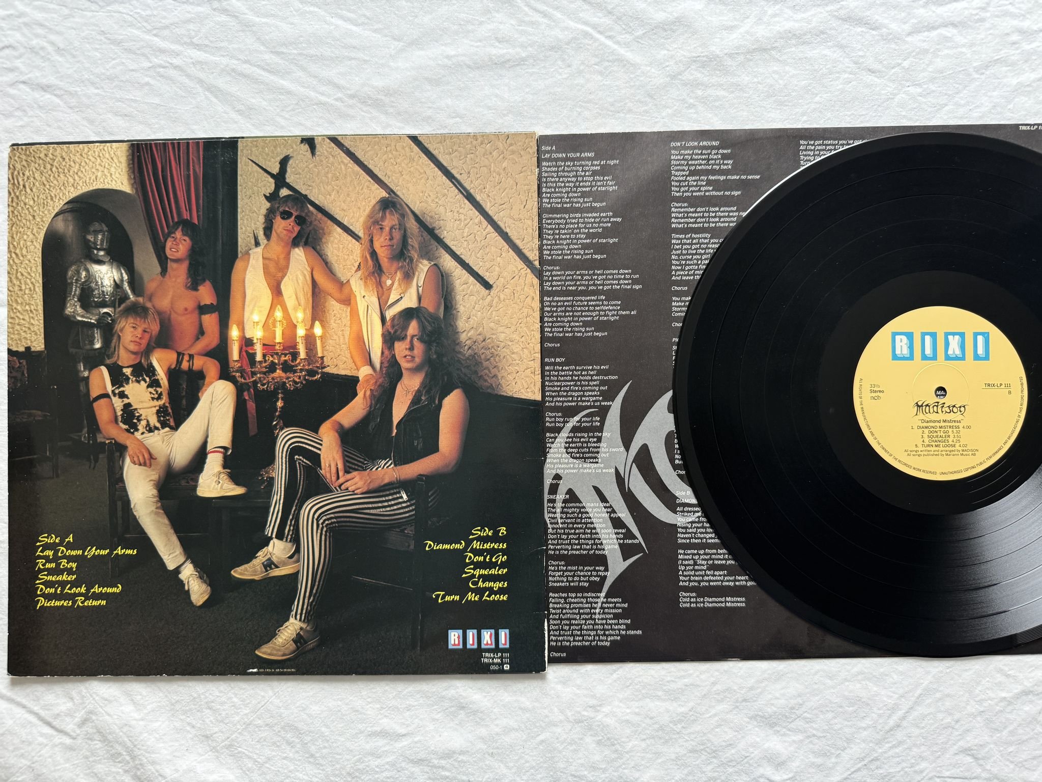 Omslagsbild för skivan MADISON diamond mistress LP -85 TRIX-LP 111 RIXI